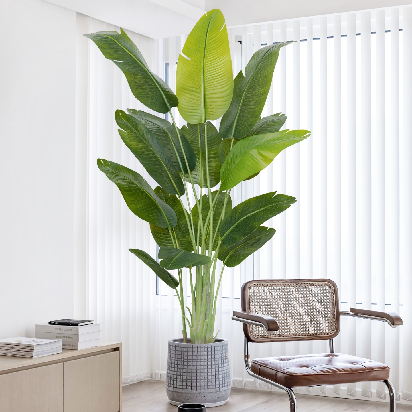 Keeplush Lifelike Bird of Paradise Artificial Plant,6ft Faux Banana Leaf Tree