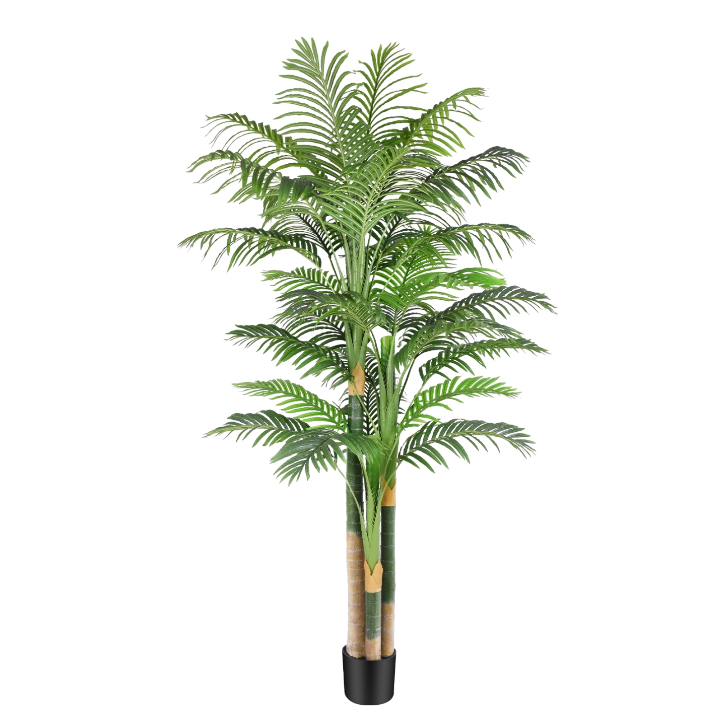 Keeplush 6ft Tall Triple Golden Cane Palm Artificial Tree
