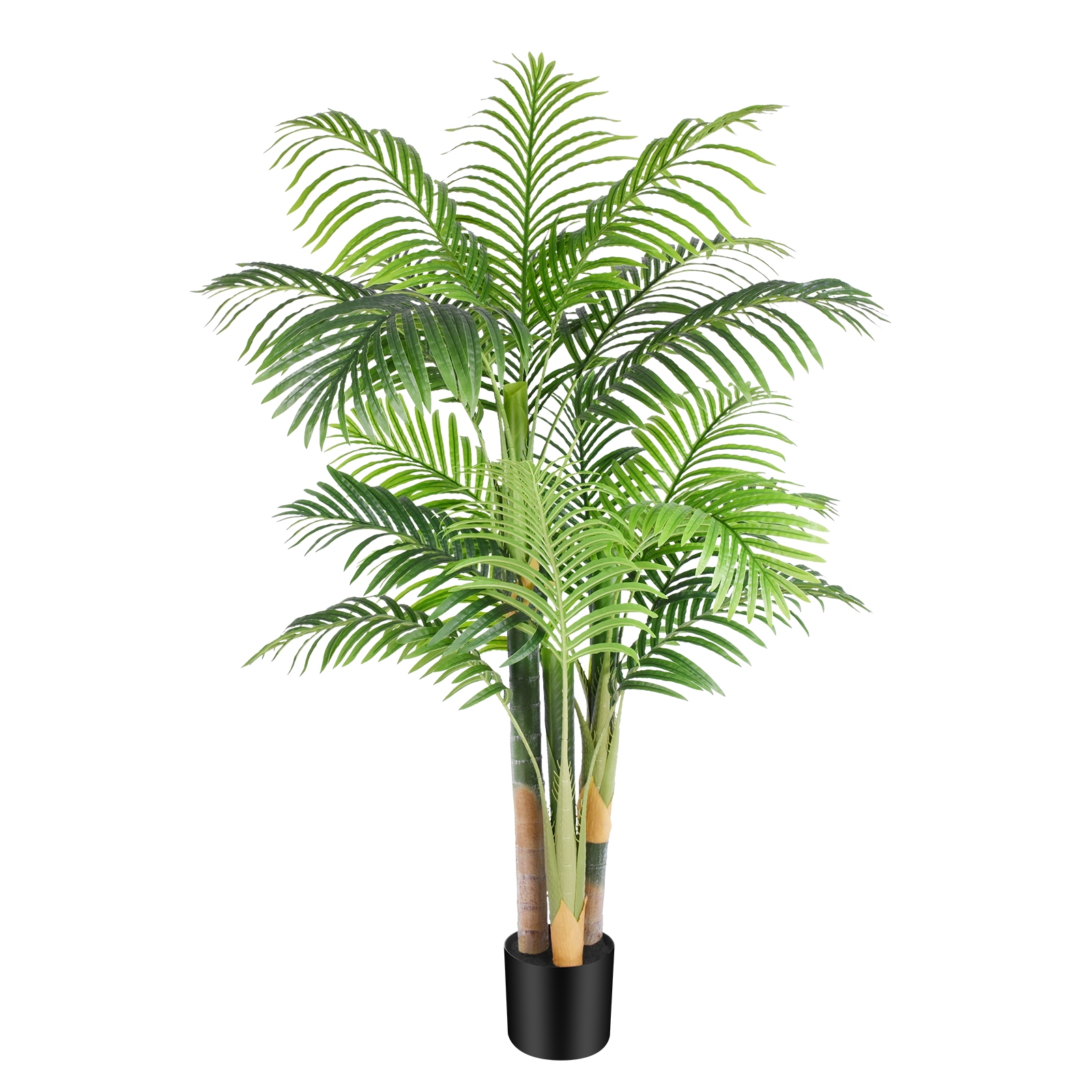 Keeplush 6ft Tall Triple Golden Cane Palm Artificial Tree