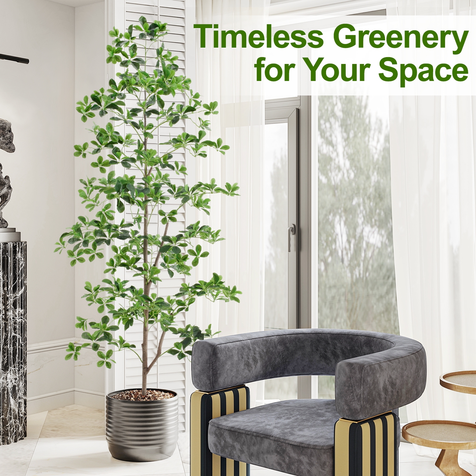 6ft Tall Artificial Black Olive Tree with 945 Lifelike Leaves