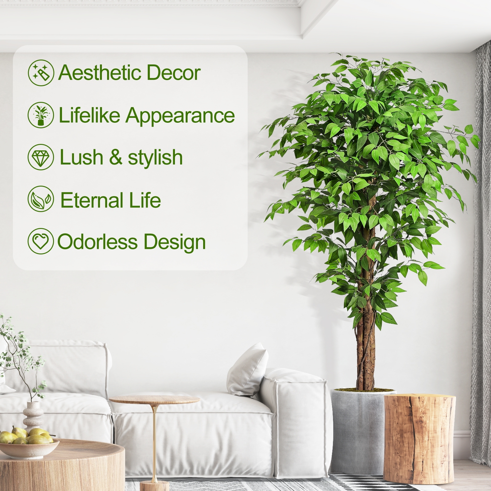 Keeplush Fake Ficus Tree Artificial Plants