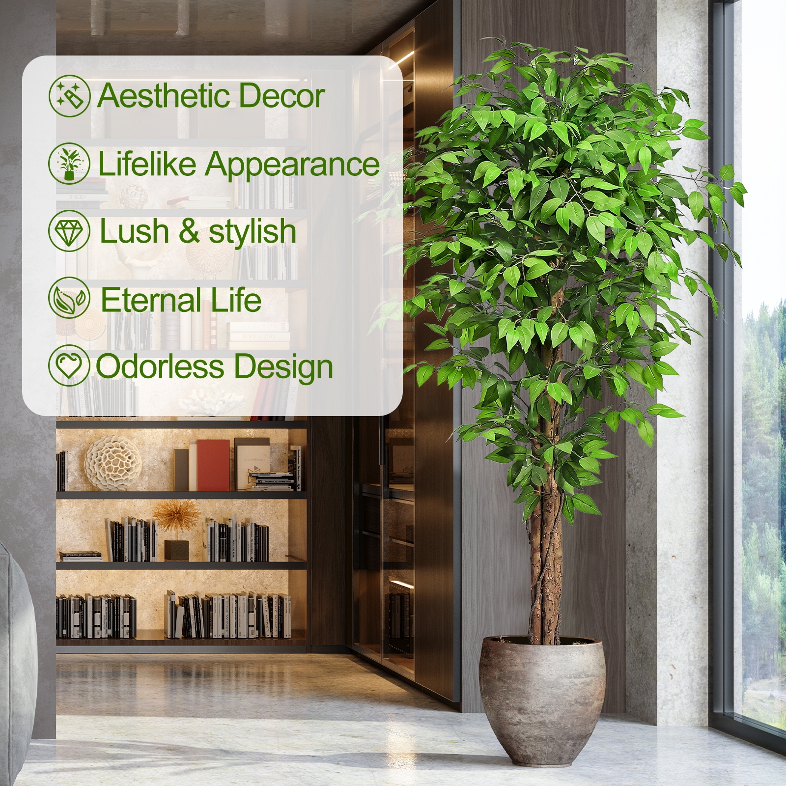 Keeplush Fake Ficus Tree Artificial Plants