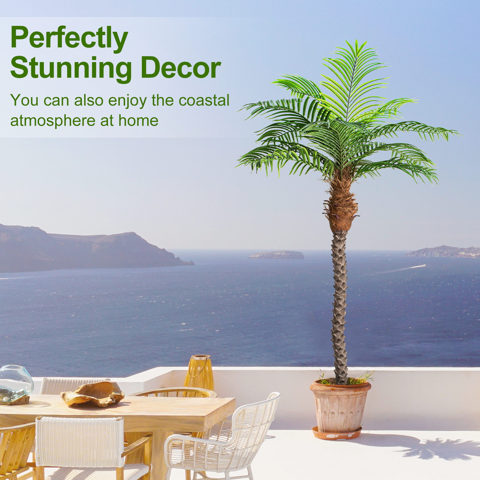 Keeplush 8.5ft Faux Phoenix Palm Tree 2 pieces