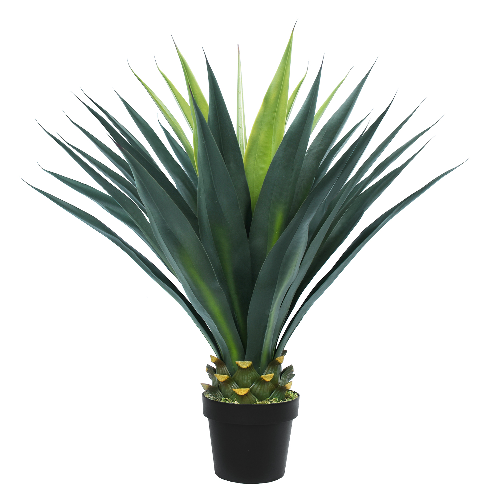 Keeplush Artificial Agave Plant, Tall Agave Faux Tree with Black Pot, Large Faux Succulent Floor Plant Indoor Outdoor for Front Porch Patio Home Office Door Step Hotel Desert Style Decor