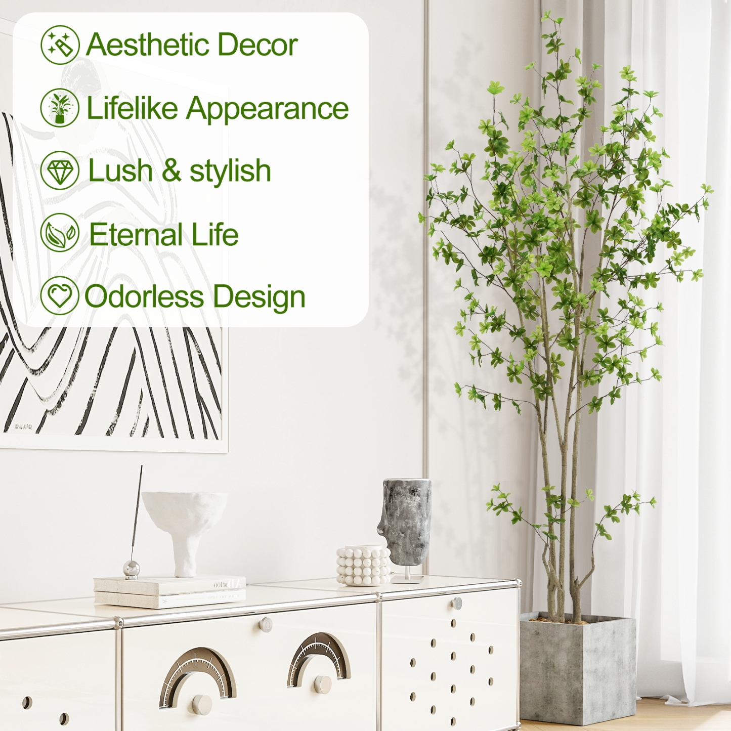 6ft Tall Artificial Enkianthus Tree