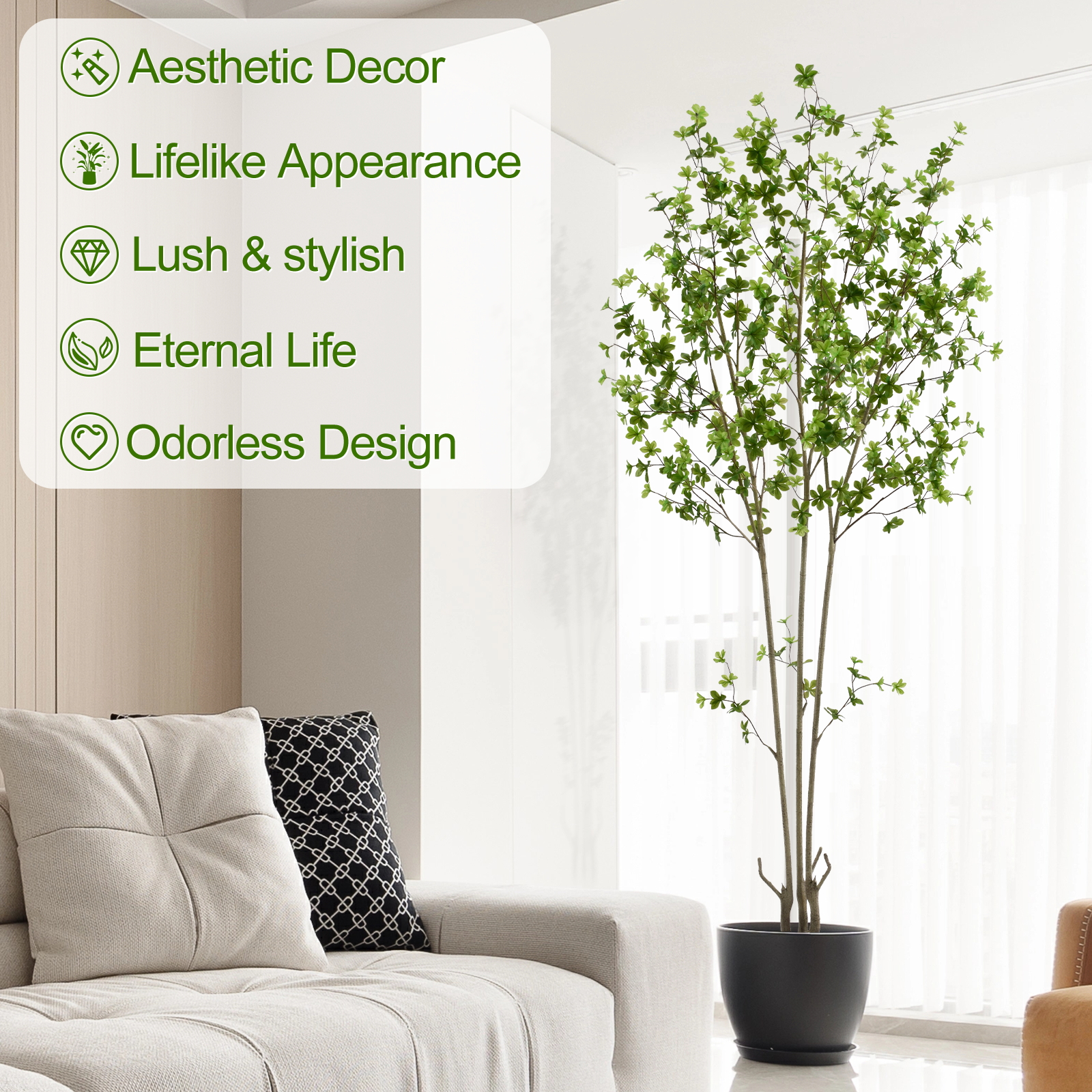 6ft Tall Artificial Enkianthus Tree