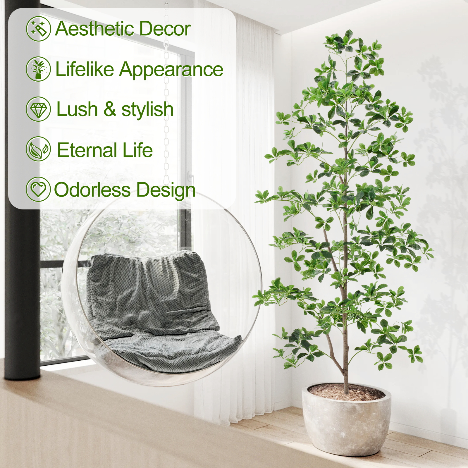 6ft Tall Artificial Black Olive Tree with 945 Lifelike Leaves