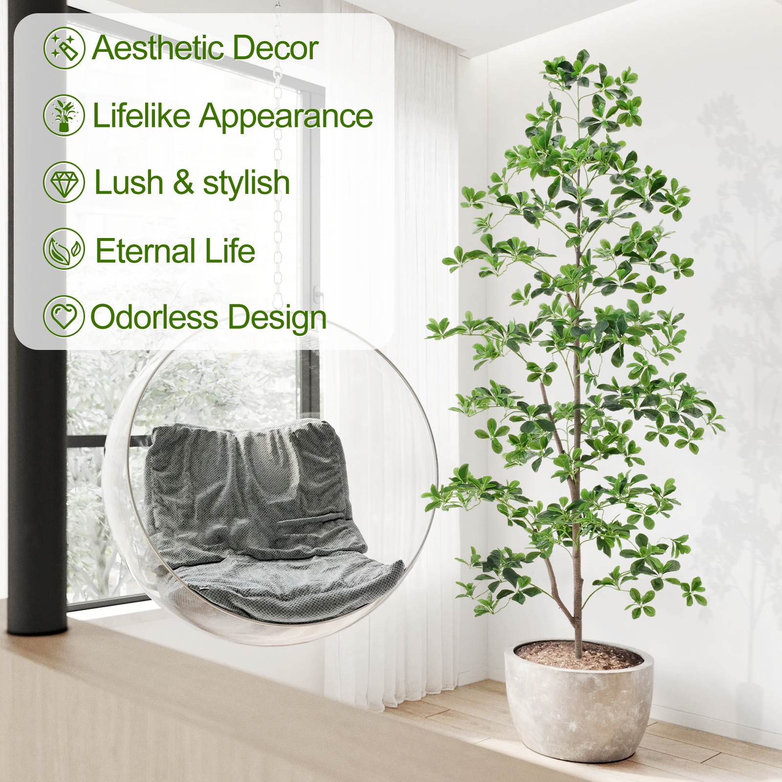 6ft Tall Artificial Black Olive Tree with 945 Lifelike Leaves