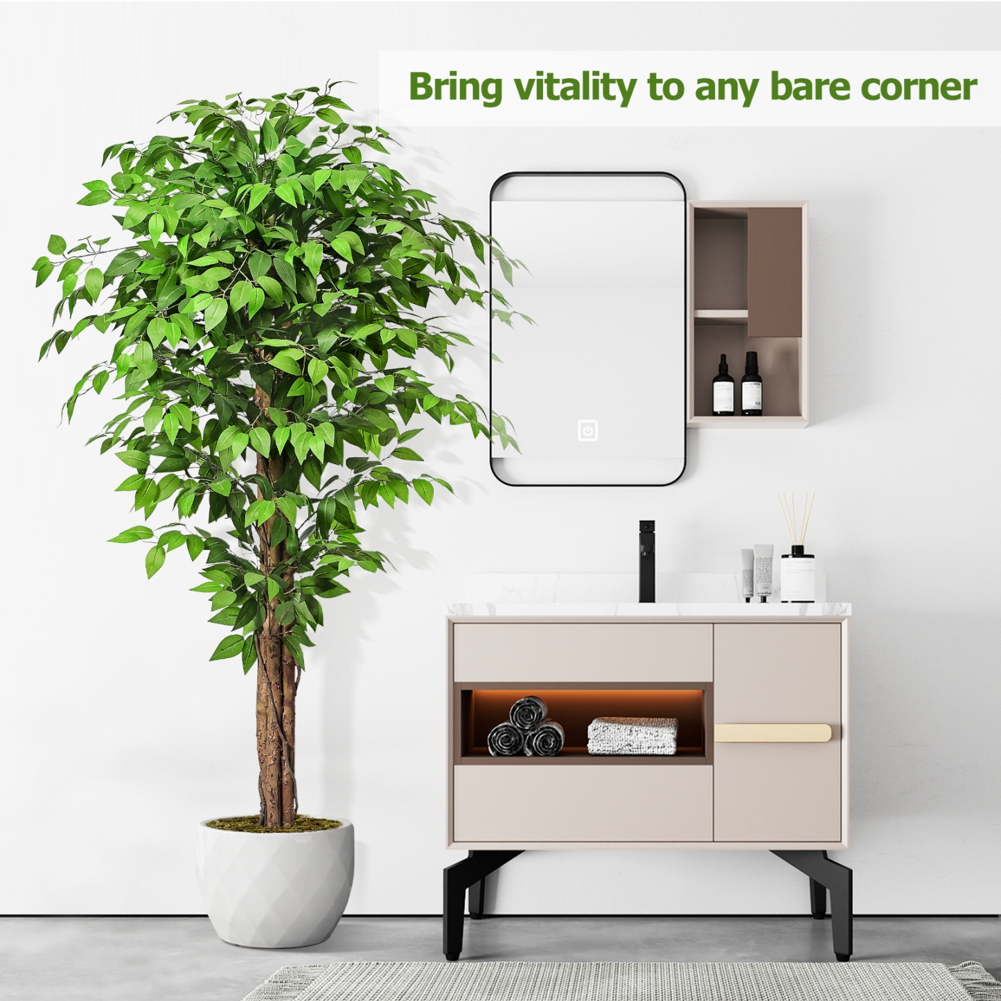 Keeplush Fake Ficus Tree Artificial Plants