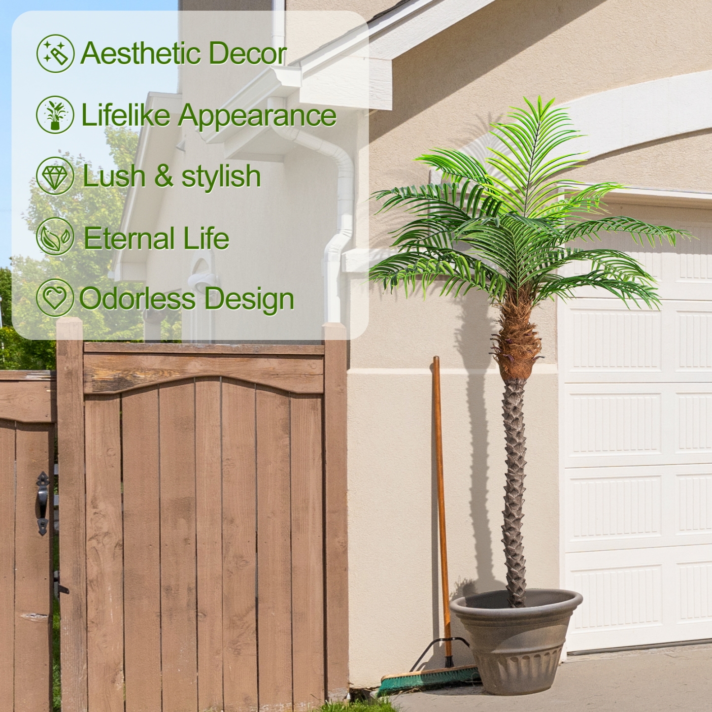 Keeplush 8.5ft Faux Phoenix Palm Tree 2 pieces