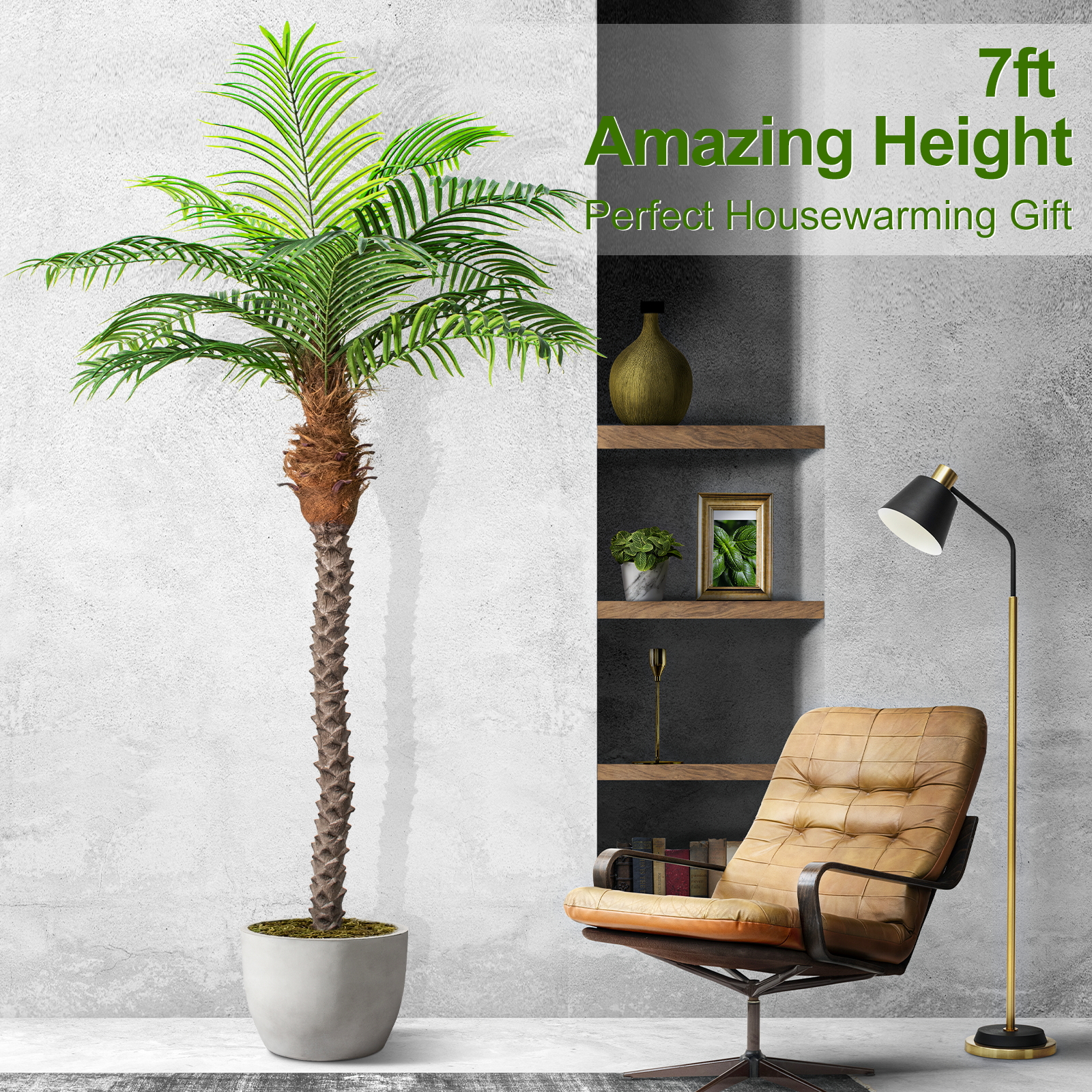 Keeplush 8.5ft Faux Phoenix Palm Tree 2 pieces