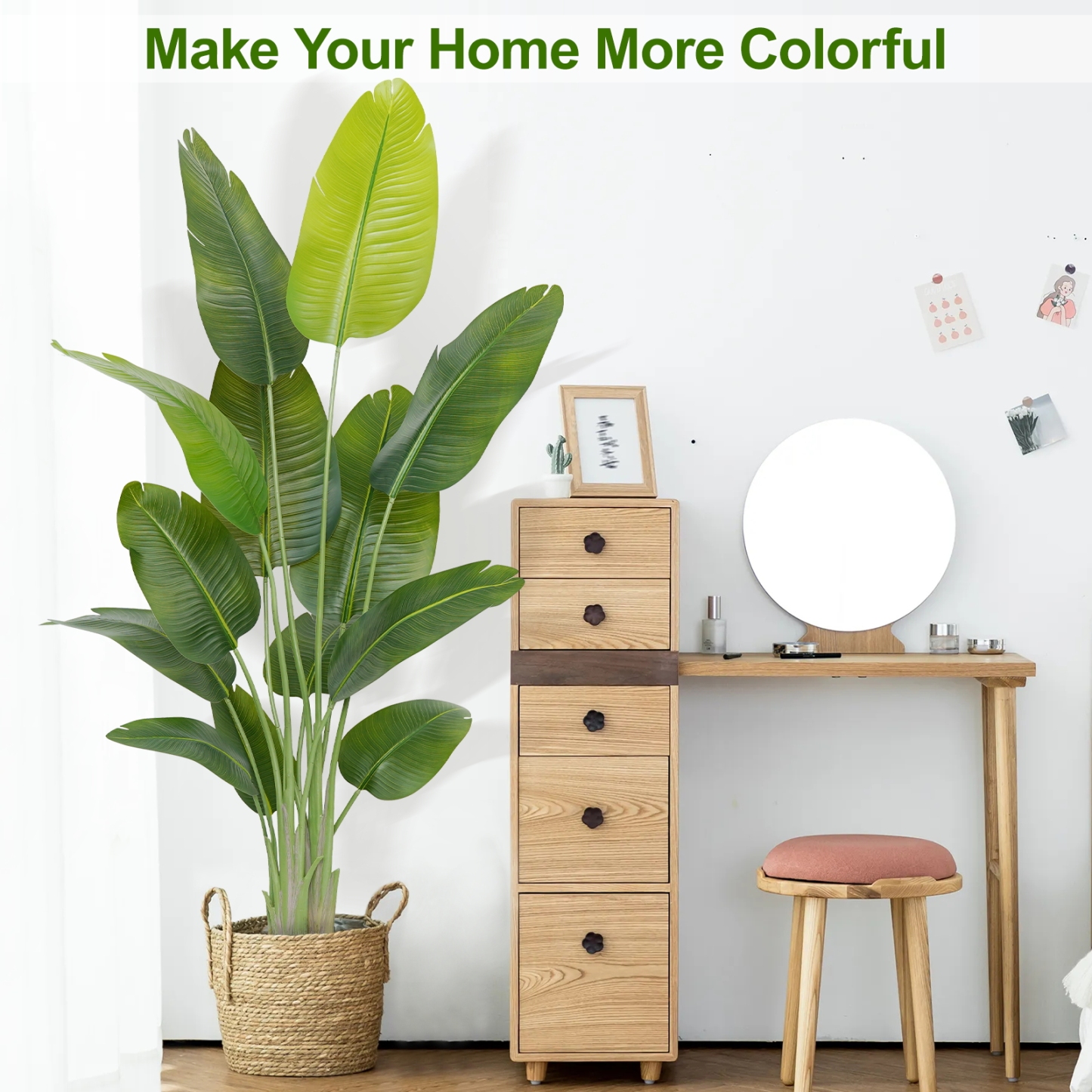 Keeplush Lifelike Bird of Paradise Artificial Plant,6ft Faux Banana Leaf Tree