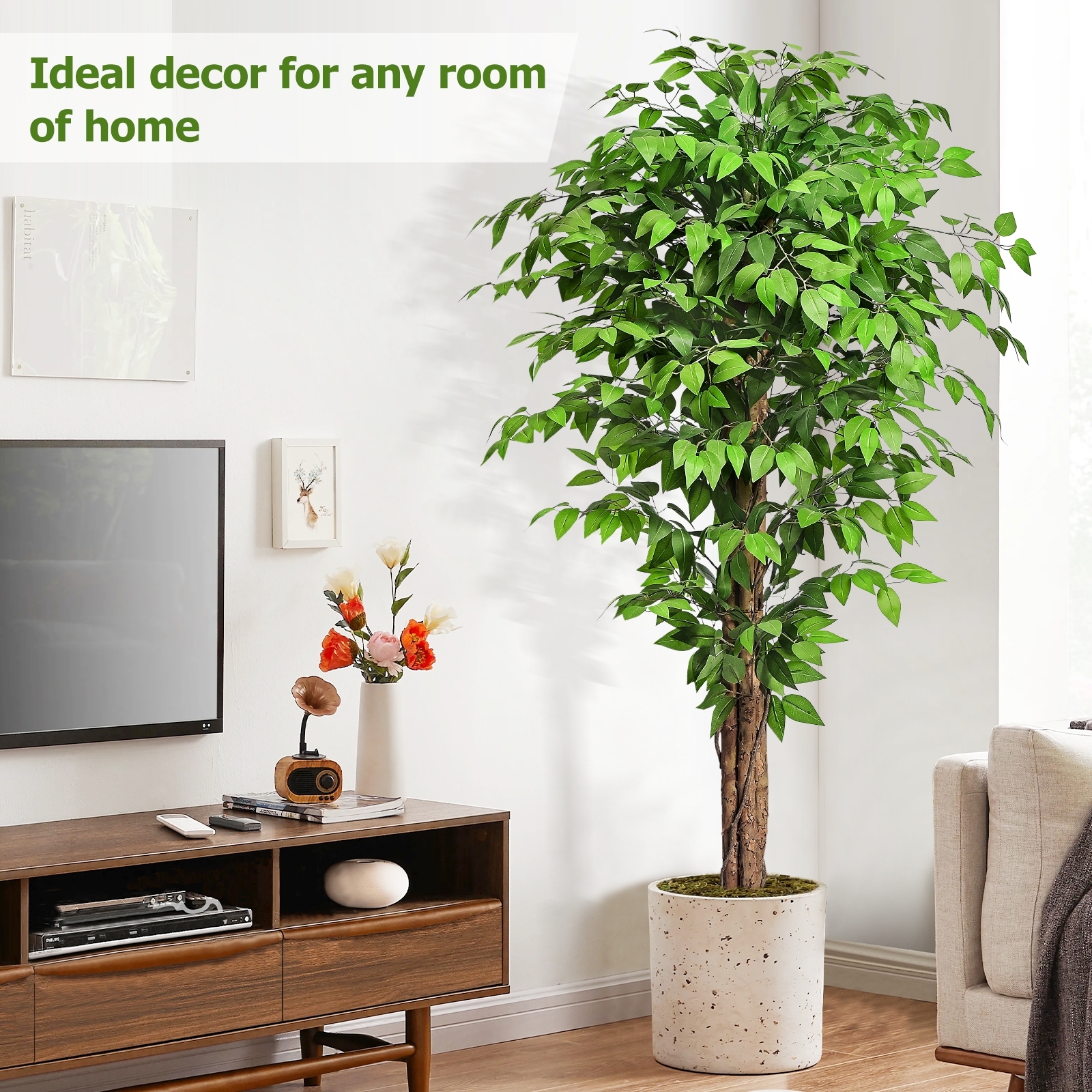Keeplush Fake Ficus Tree Artificial Plants