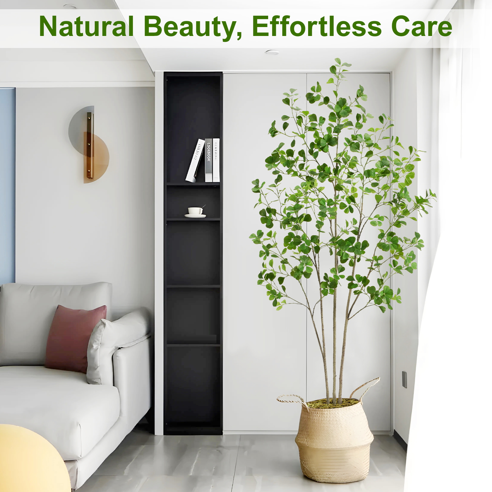 6ft Tall Artificial Ficus Tree(Umbellata), Large Fake Ficus Tree with Lifelike Leaves