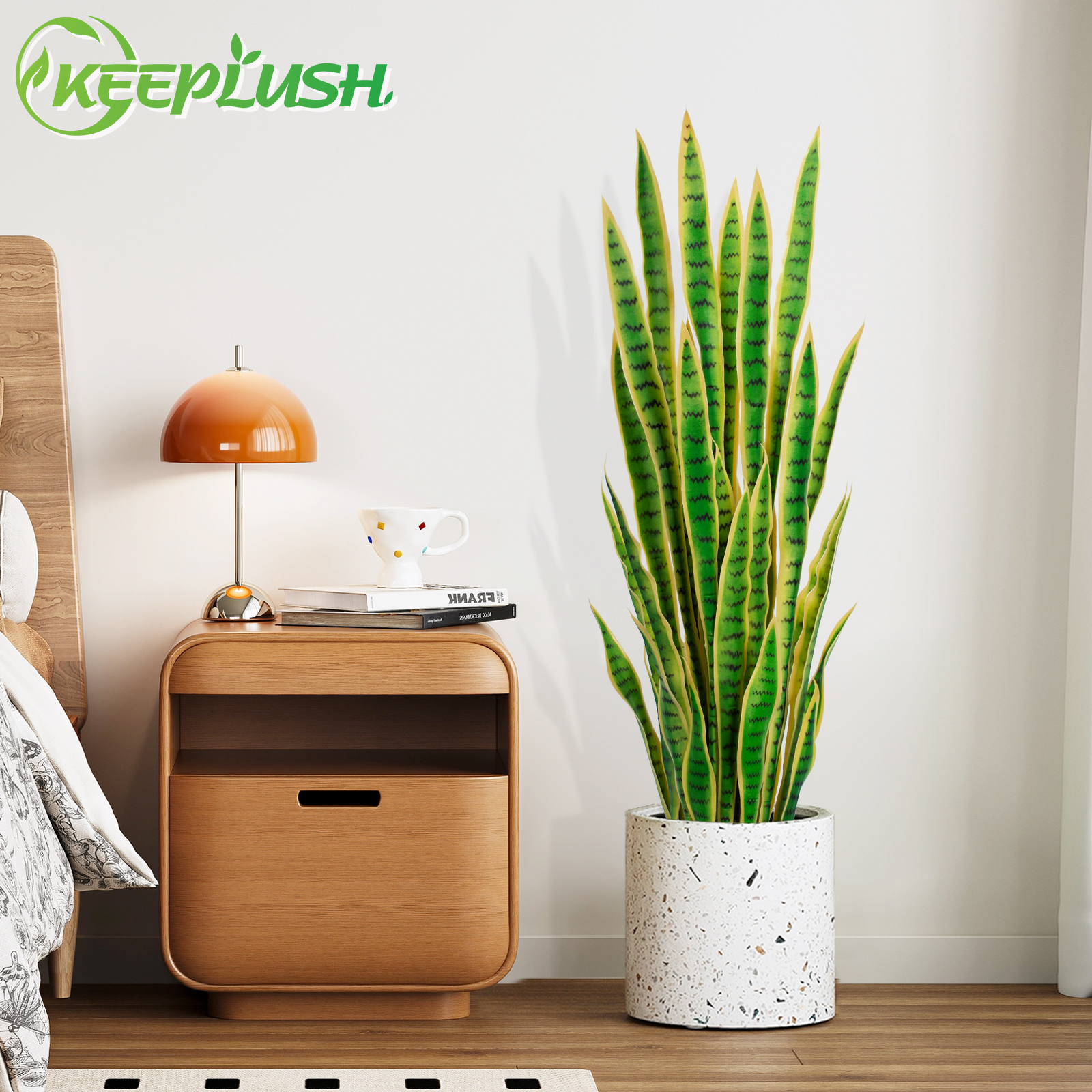 Keeplush Artificial Yellow Snake Plant – Tall Faux Floor Plant for Indoor & Outdoor, Fake Sansevieria Decor