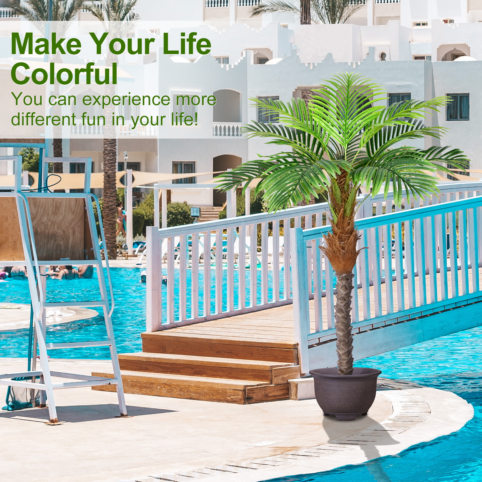 Keeplush 8.5ft Faux Phoenix Palm Tree 2 pieces