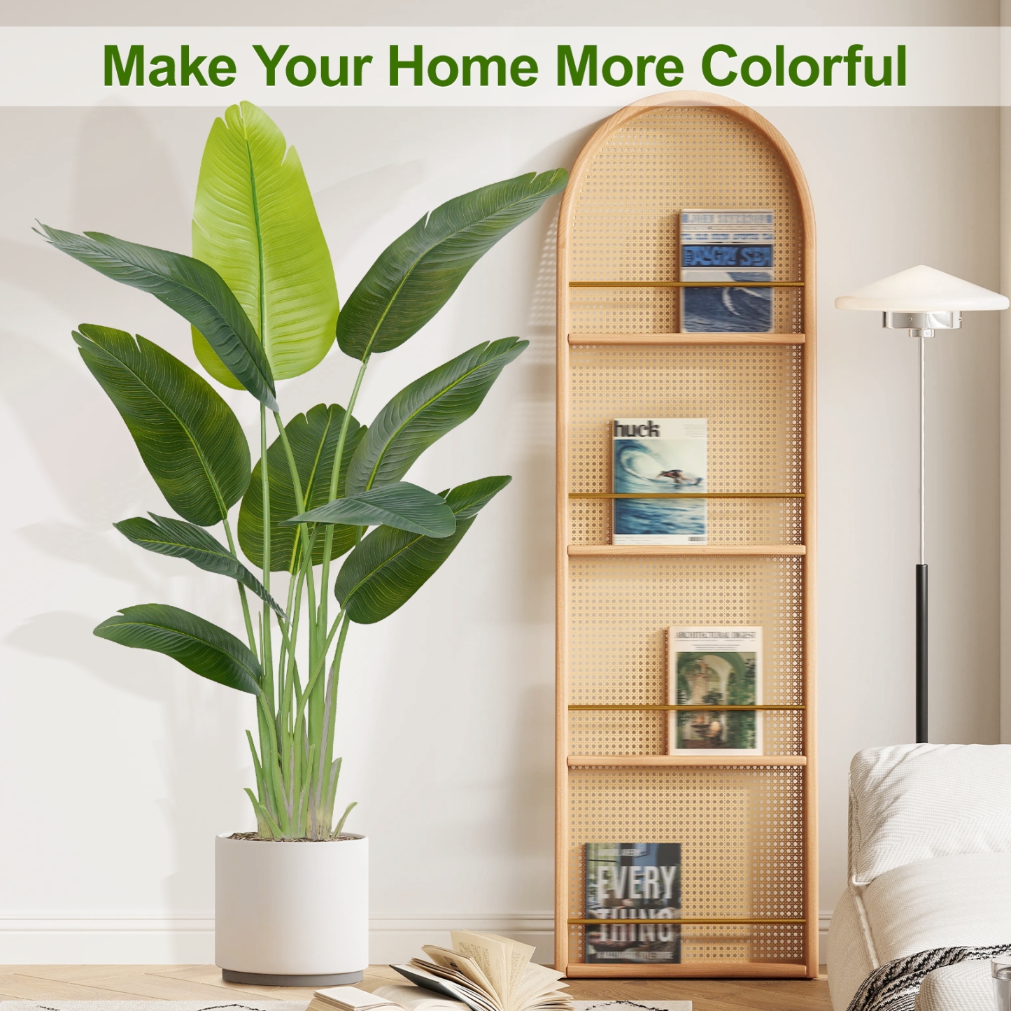 Keeplush Lifelike Bird of Paradise Artificial Plant,6ft Faux Banana Leaf Tree