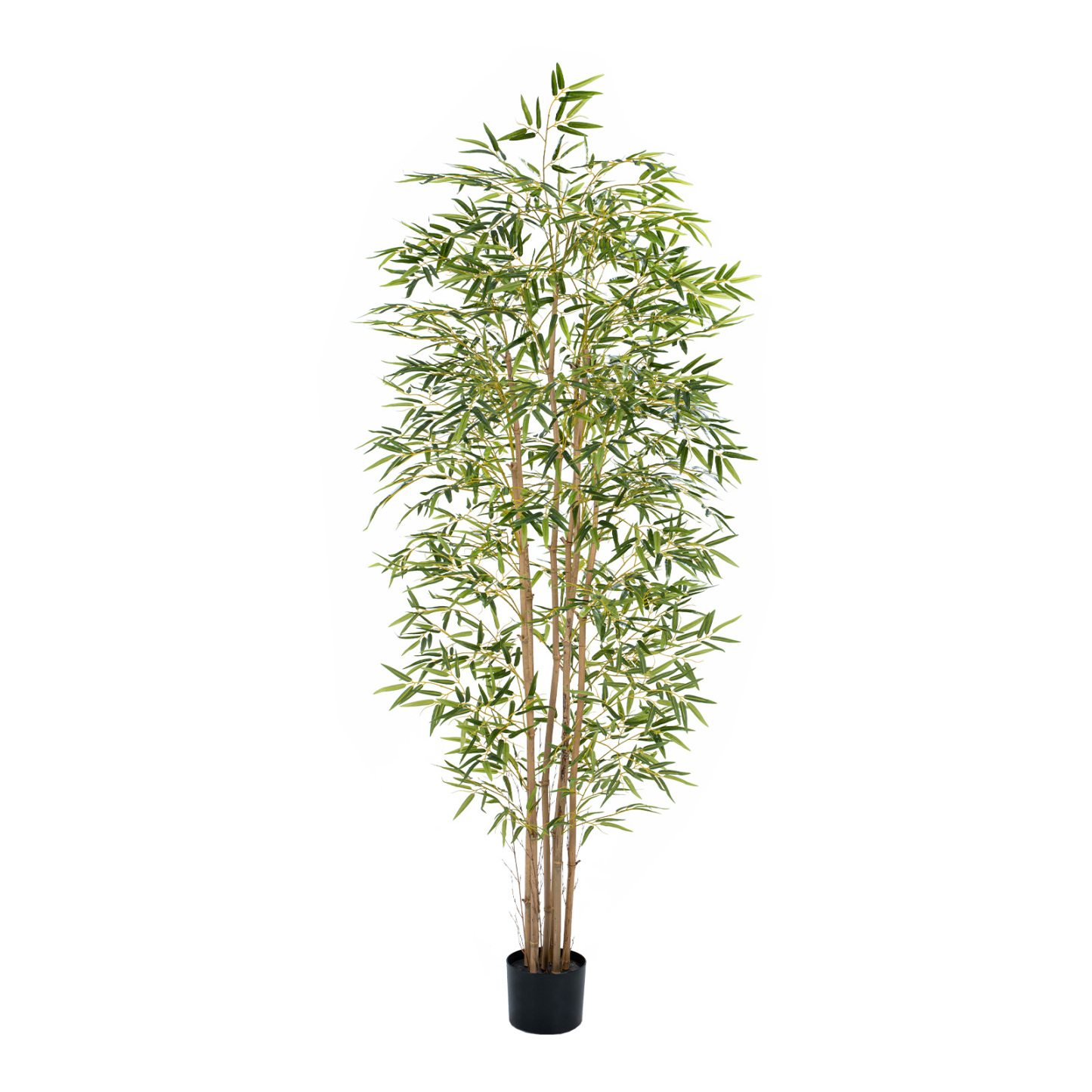 Artificial Bamboo Tree, Fake Bamboo Plant 7FT Tall with 6 Natural Real Bamboo Trunks, Artificial Tree Indoor Decor Faux Silk Tree for Home Office Living Room Modern Decor