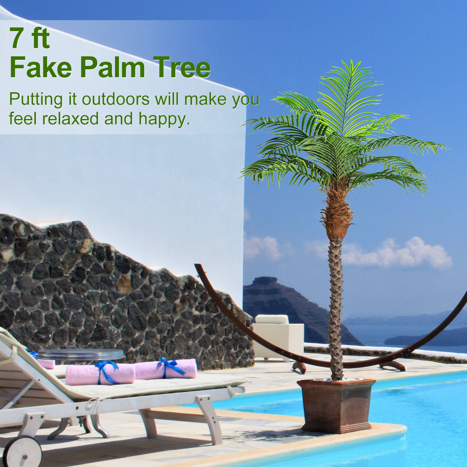 Keeplush 8.5ft Faux Phoenix Palm Tree 2 pieces