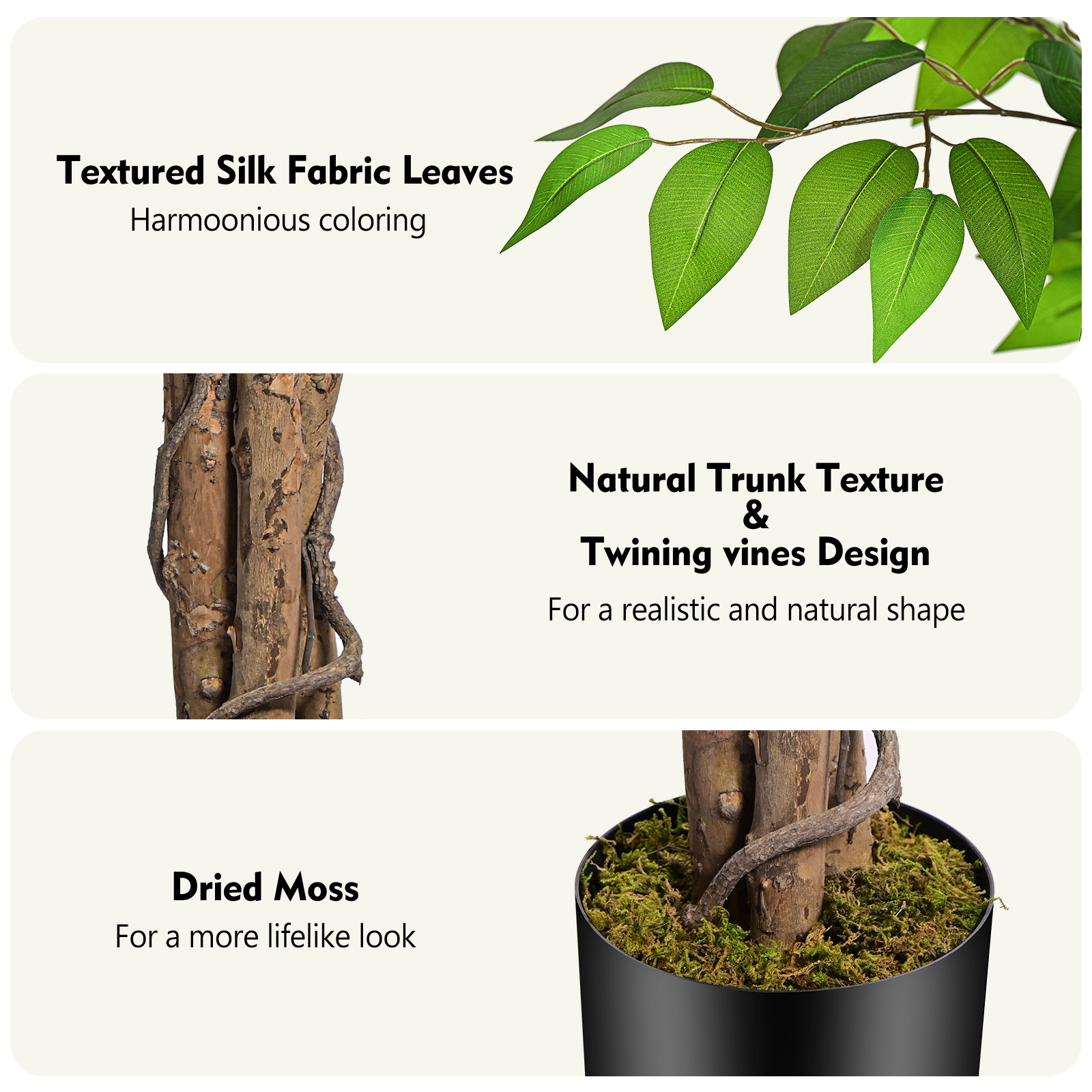 Keeplush Fake Ficus Tree Artificial Plants