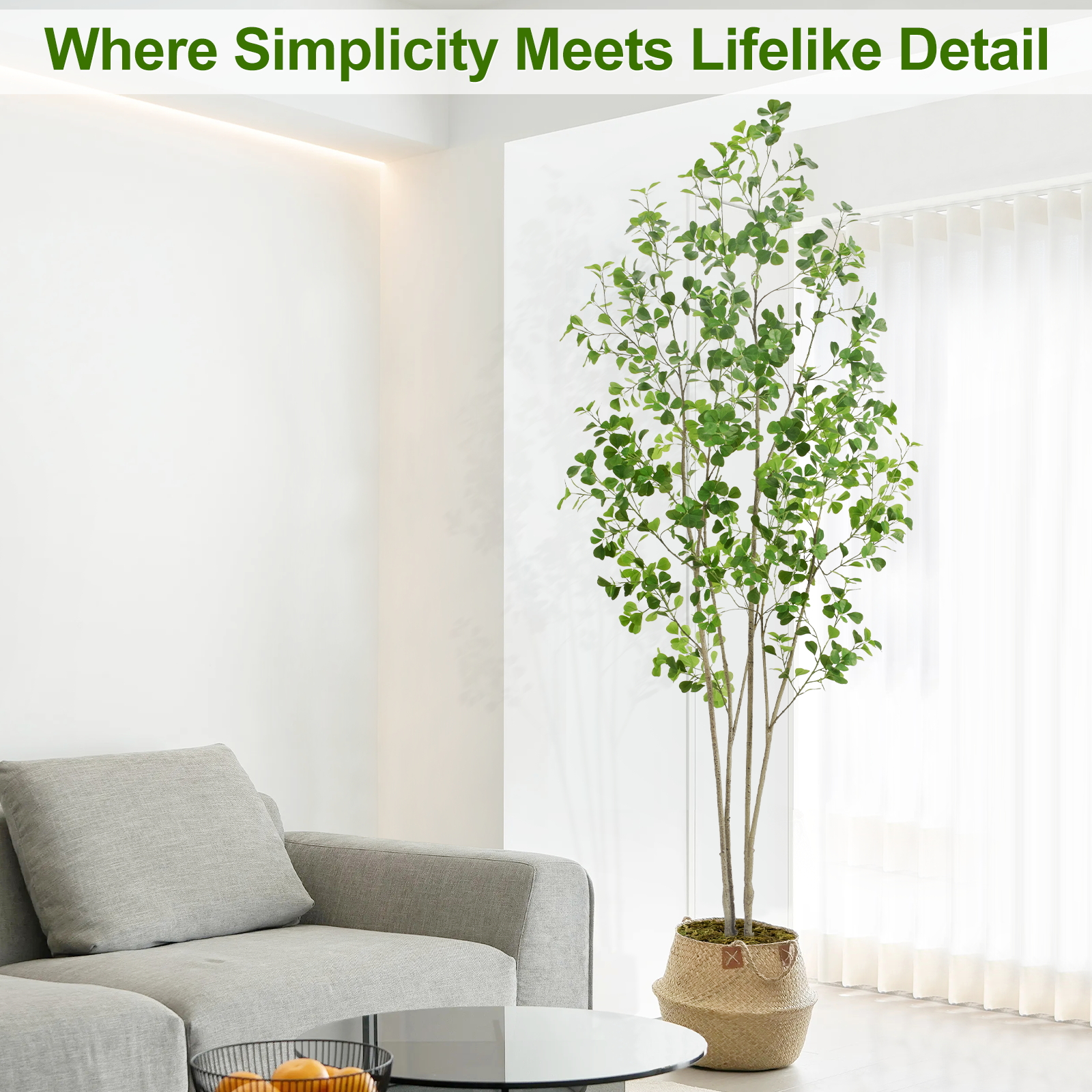 6ft Tall Artificial Ficus Tree(Umbellata), Large Fake Ficus Tree with Lifelike Leaves