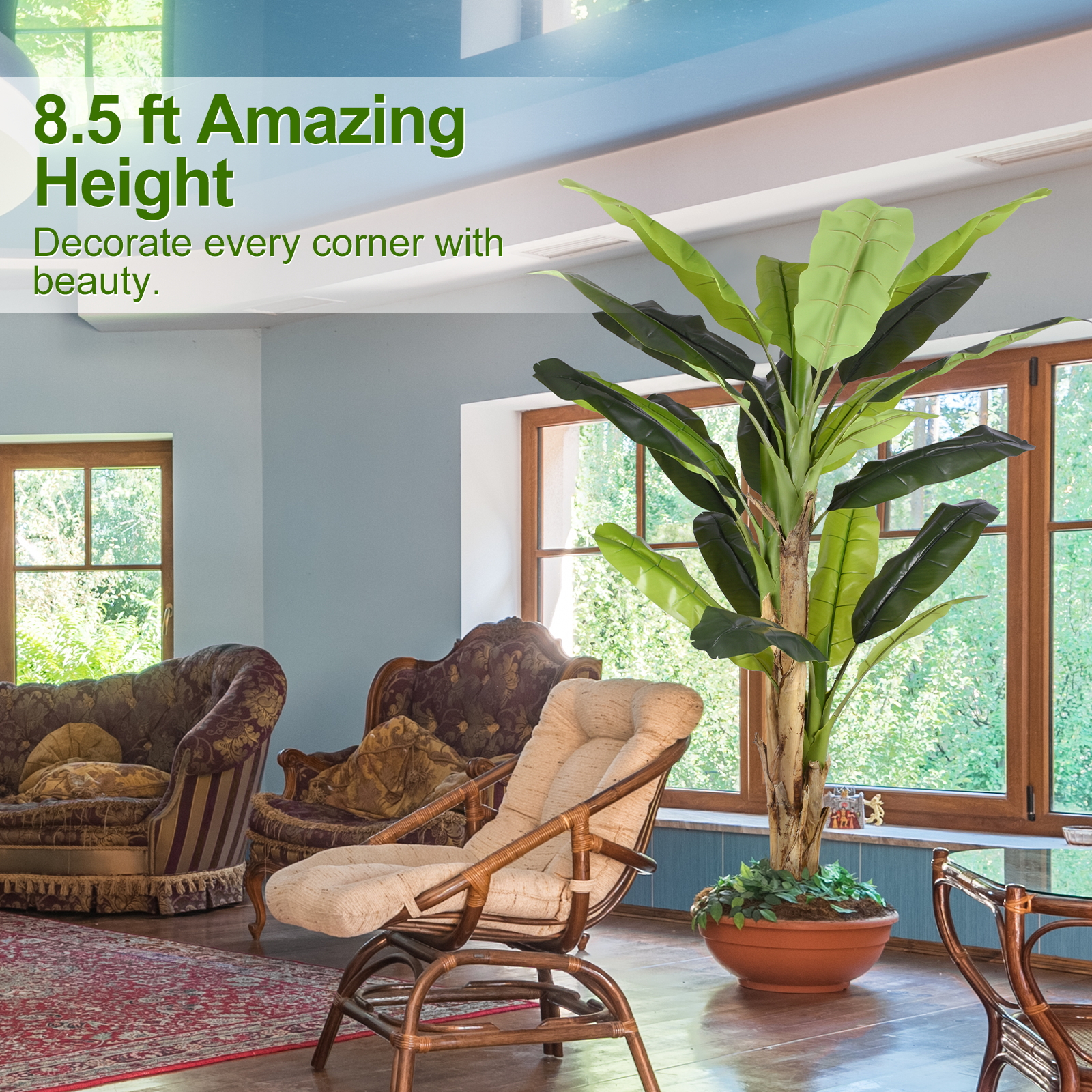 Keeplush 8.5ft Extra Tall Artificial Banana Tree