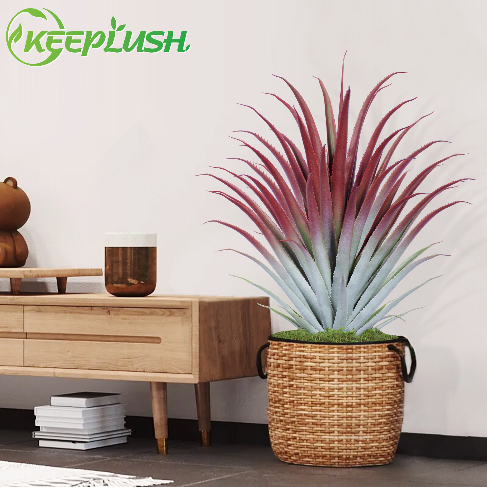 Keeplush Red Artificial Aloe Vera Plant - Artificial Agave Plants - Large Faux Floor Plant Outside - Fake Tree Perfect
