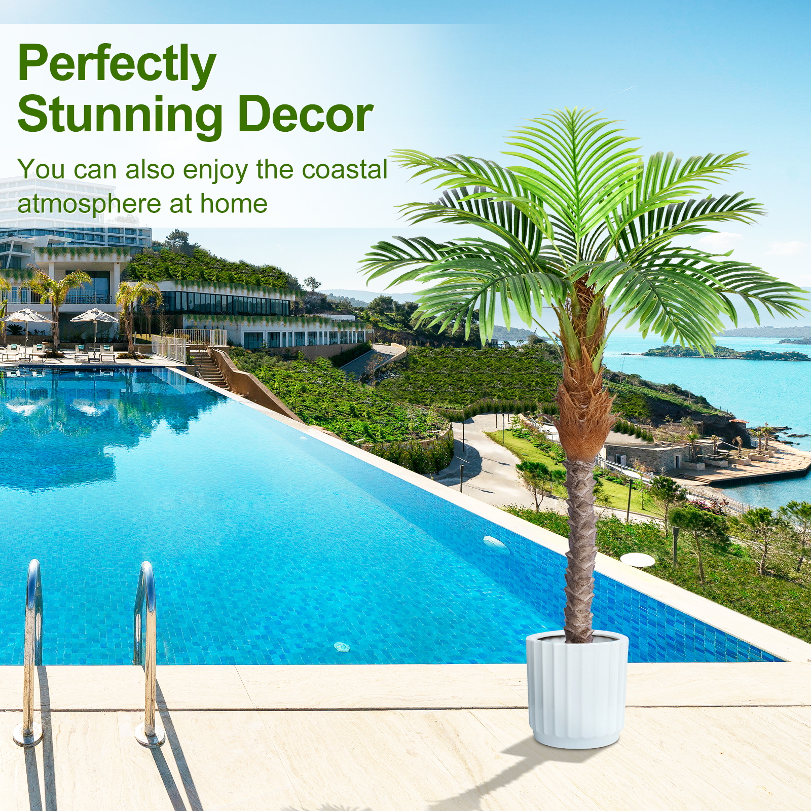 Keeplush 8.5ft Faux Phoenix Palm Tree 2 pieces