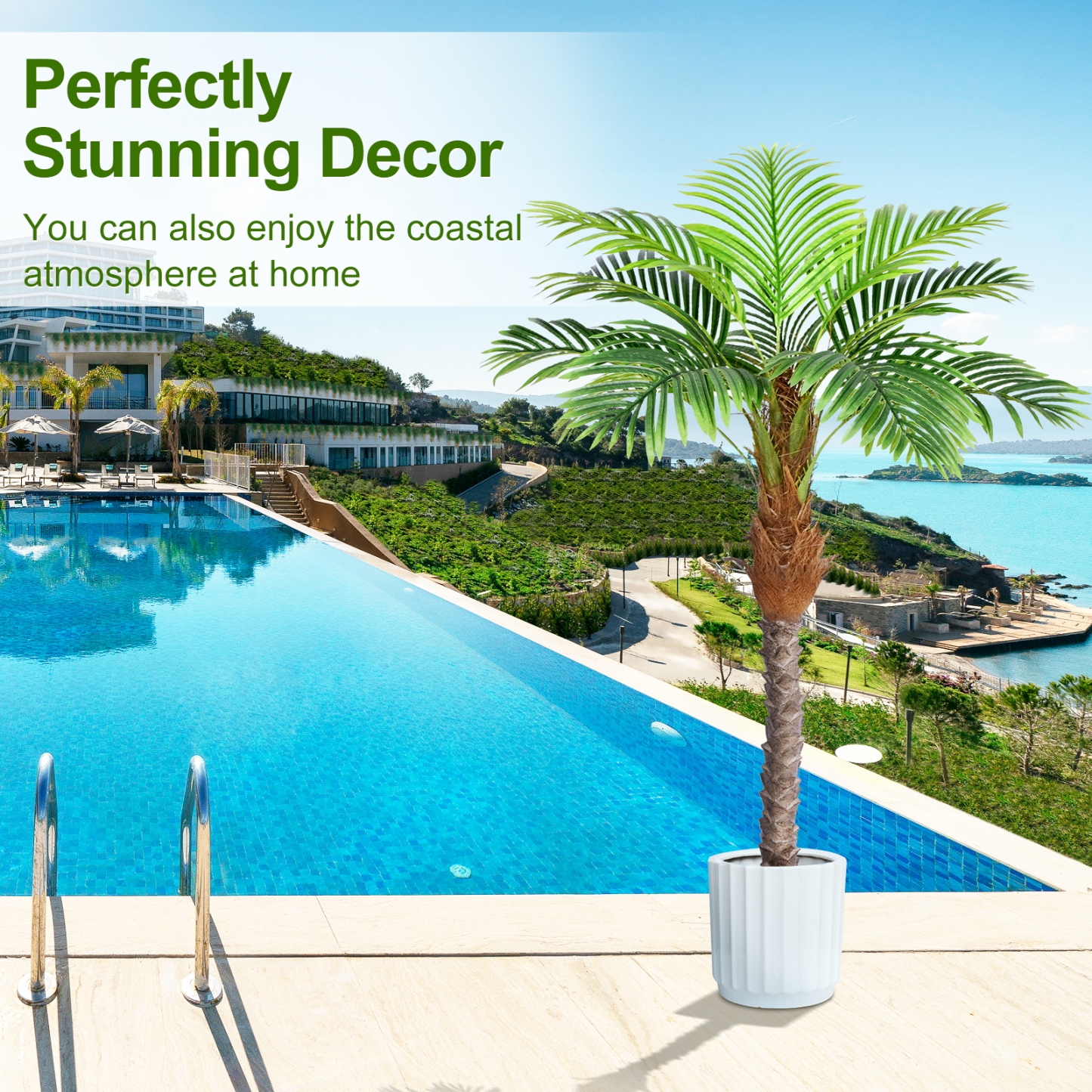 Keeplush 8.5ft Faux Phoenix Palm Tree 2 pieces