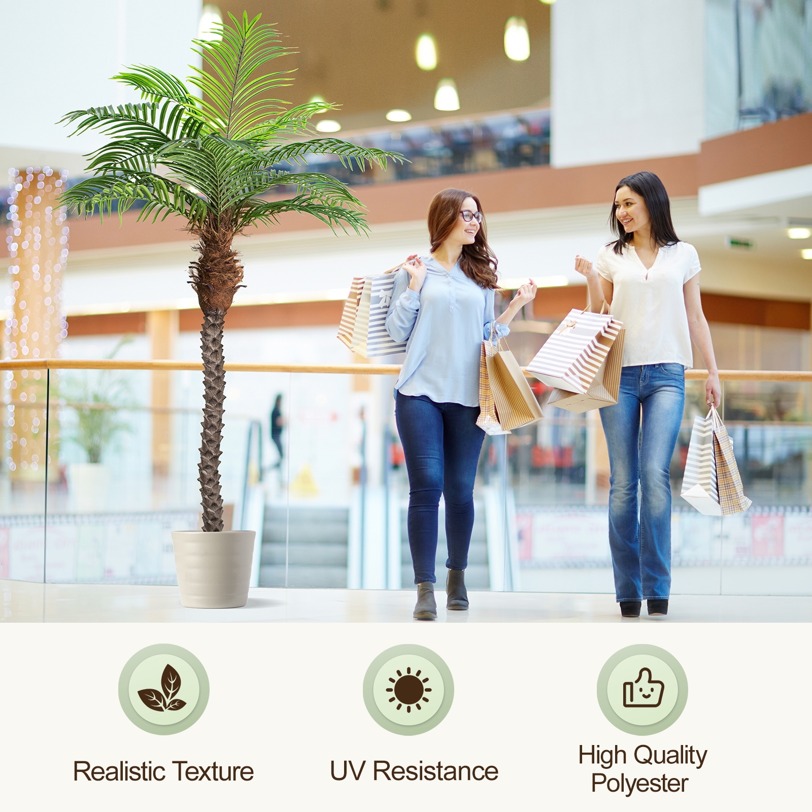 Keeplush 8.5ft Faux Phoenix Palm Tree 2 pieces