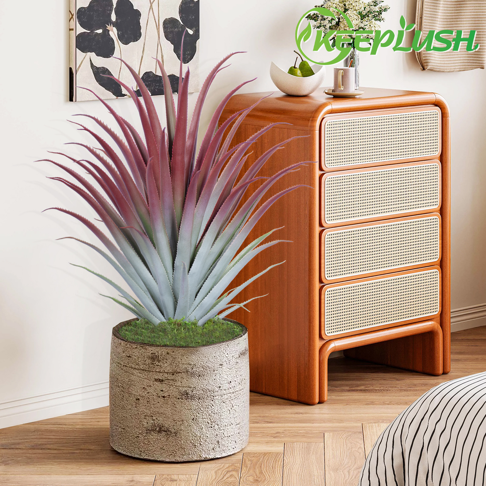 Keeplush Red Artificial Aloe Vera Plant - Artificial Agave Plants - Large Faux Floor Plant Outside - Fake Tree Perfect