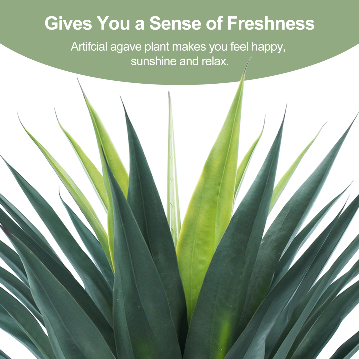 Keeplush Artificial Agave Plant, Tall Agave Faux Tree with Black Pot, Large Faux Succulent Floor Plant Indoor Outdoor for Front Porch Patio Home Office Door Step Hotel Desert Style Decor