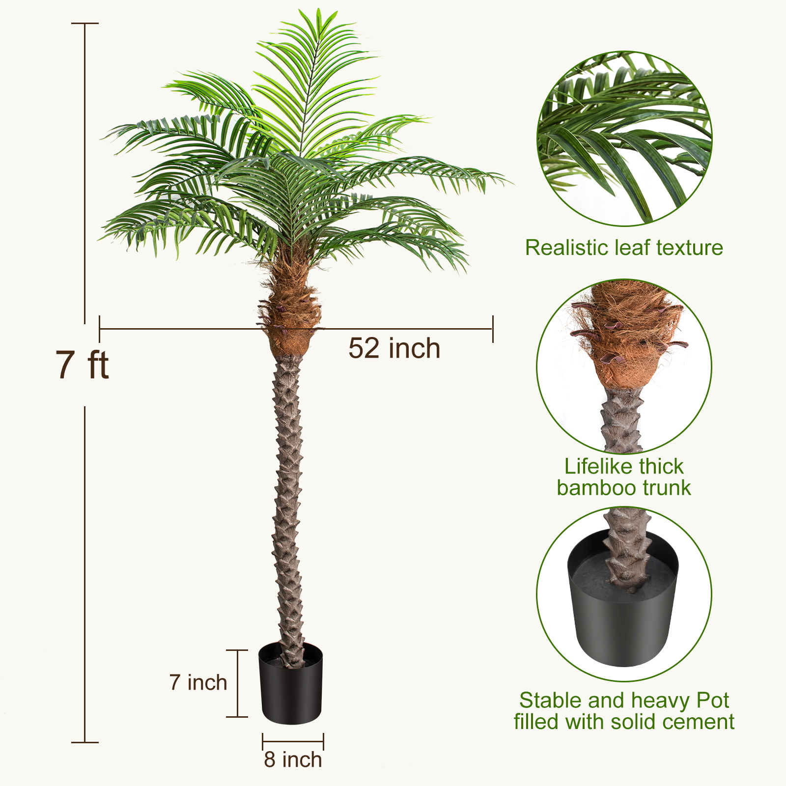 Keeplush 8.5ft Faux Phoenix Palm Tree 2 pieces