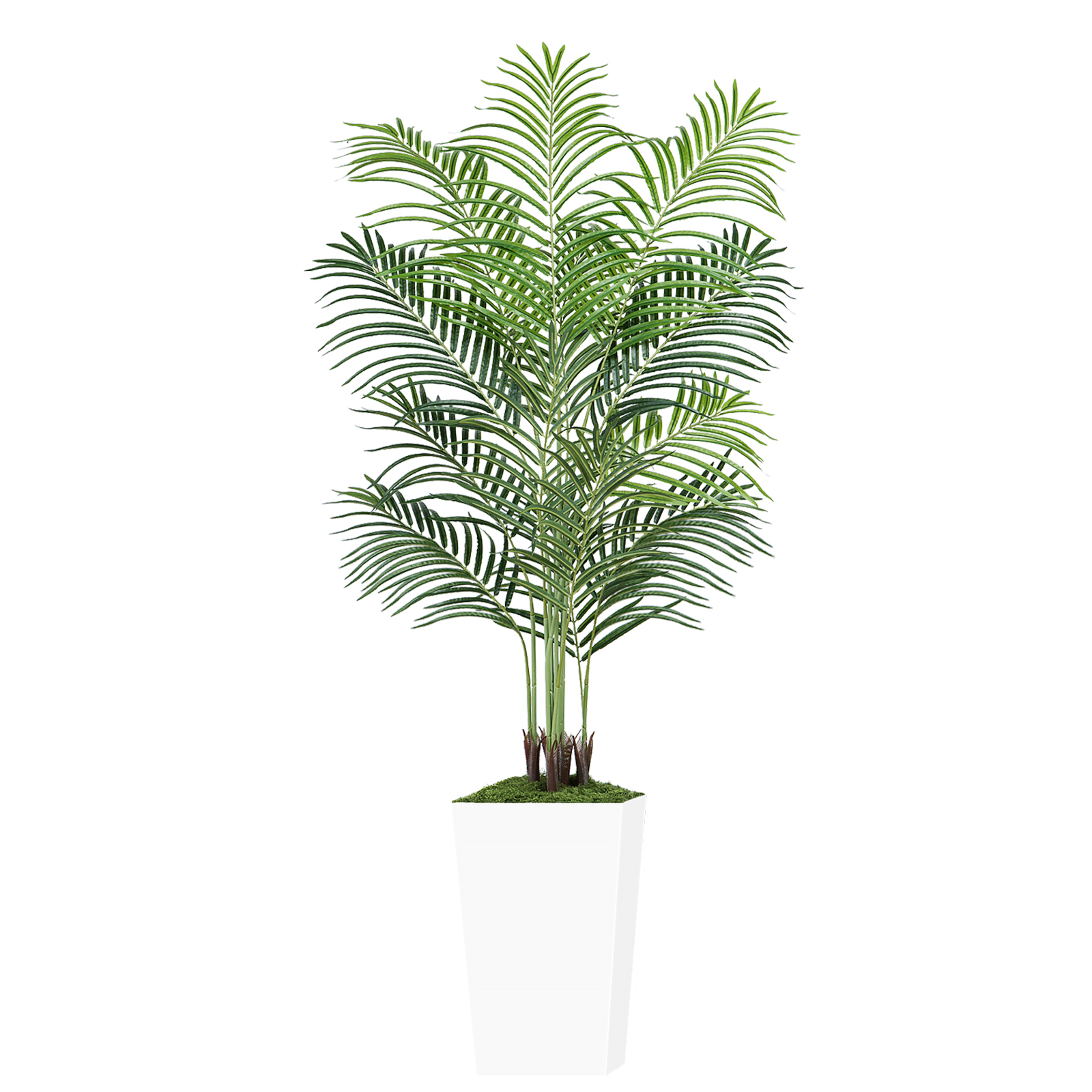 Keeplush Artificial Palm Tree with Planter – Tall Fake Tropical Areca Palm Tree (5ft,6ft,7ft optional White & Black) 