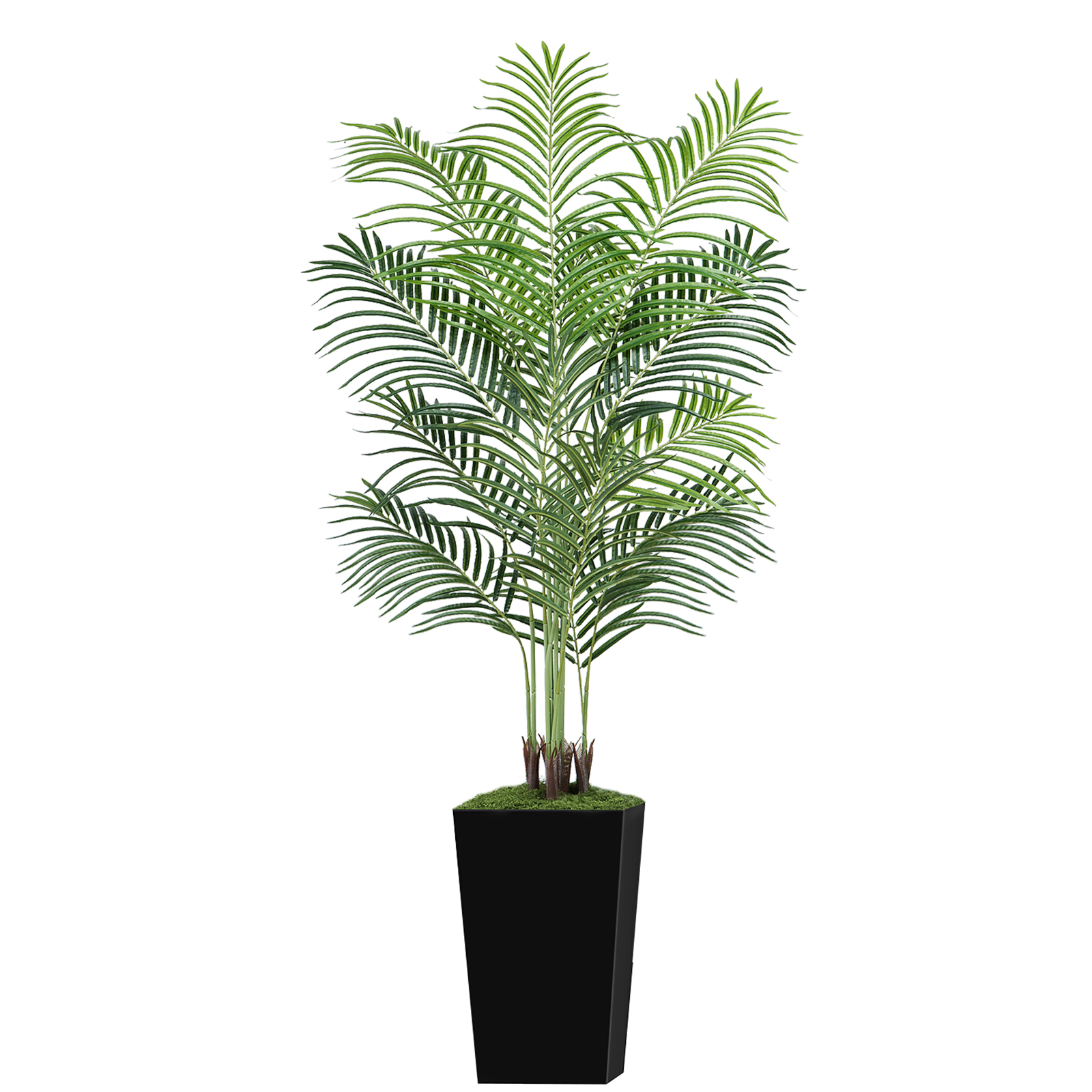 Keeplush Artificial Palm Tree with Planter – Tall Fake Tropical Areca Palm Tree (5ft,6ft,7ft optional White & Black) 