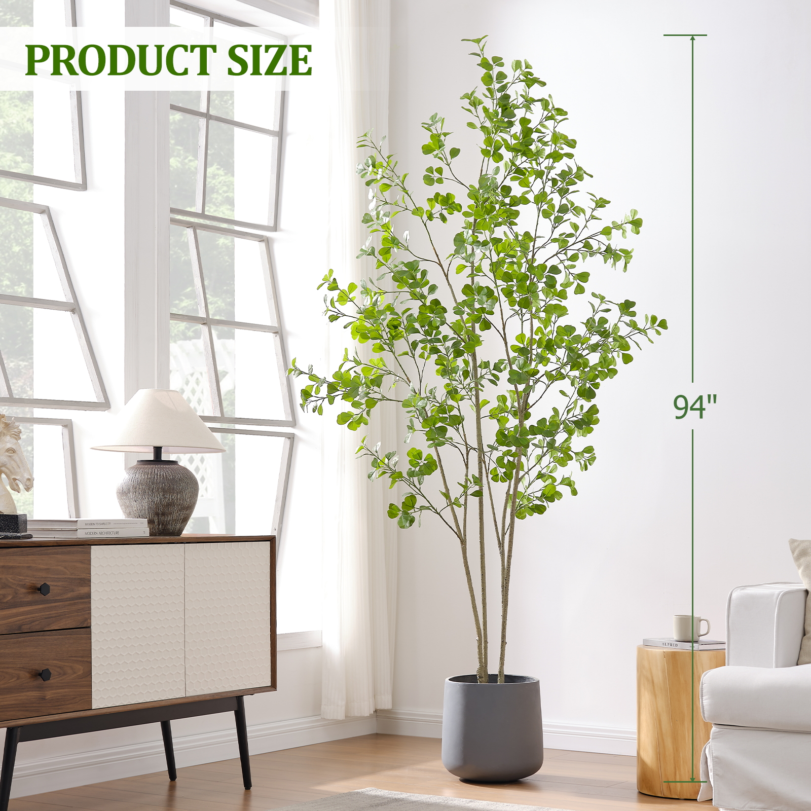 6ft Tall Artificial Ficus Tree(Umbellata), Large Fake Ficus Tree with Lifelike Leaves