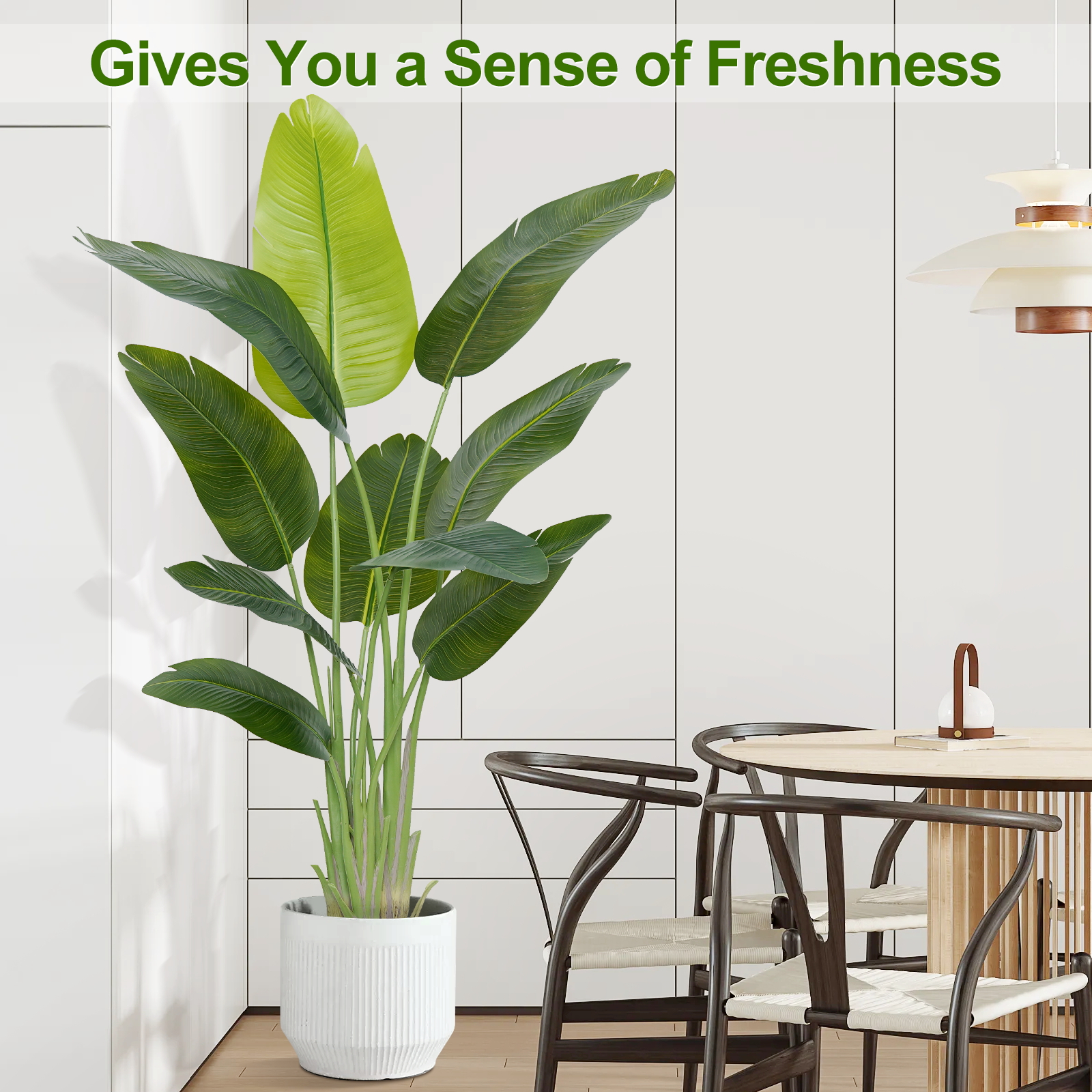 Keeplush Lifelike Bird of Paradise Artificial Plant,6ft Faux Banana Leaf Tree