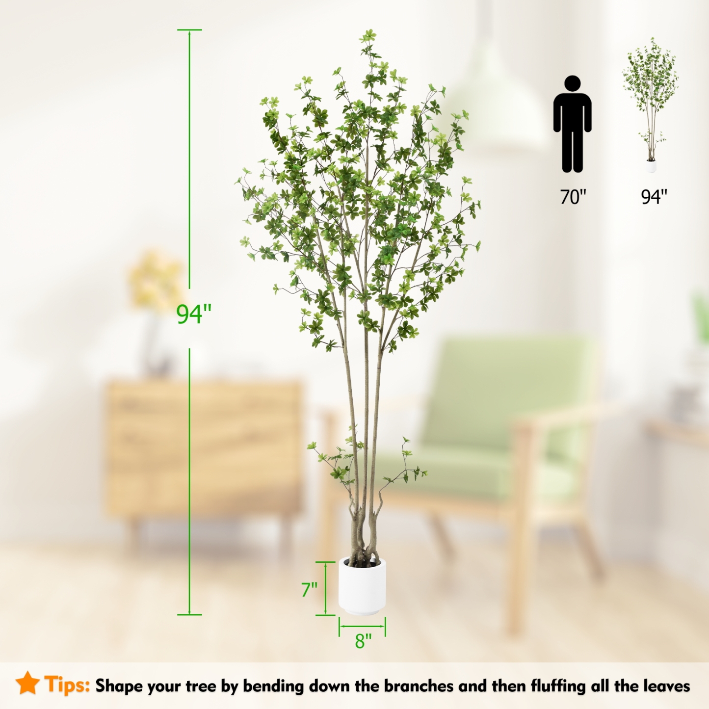 6ft Tall Artificial Enkianthus Tree