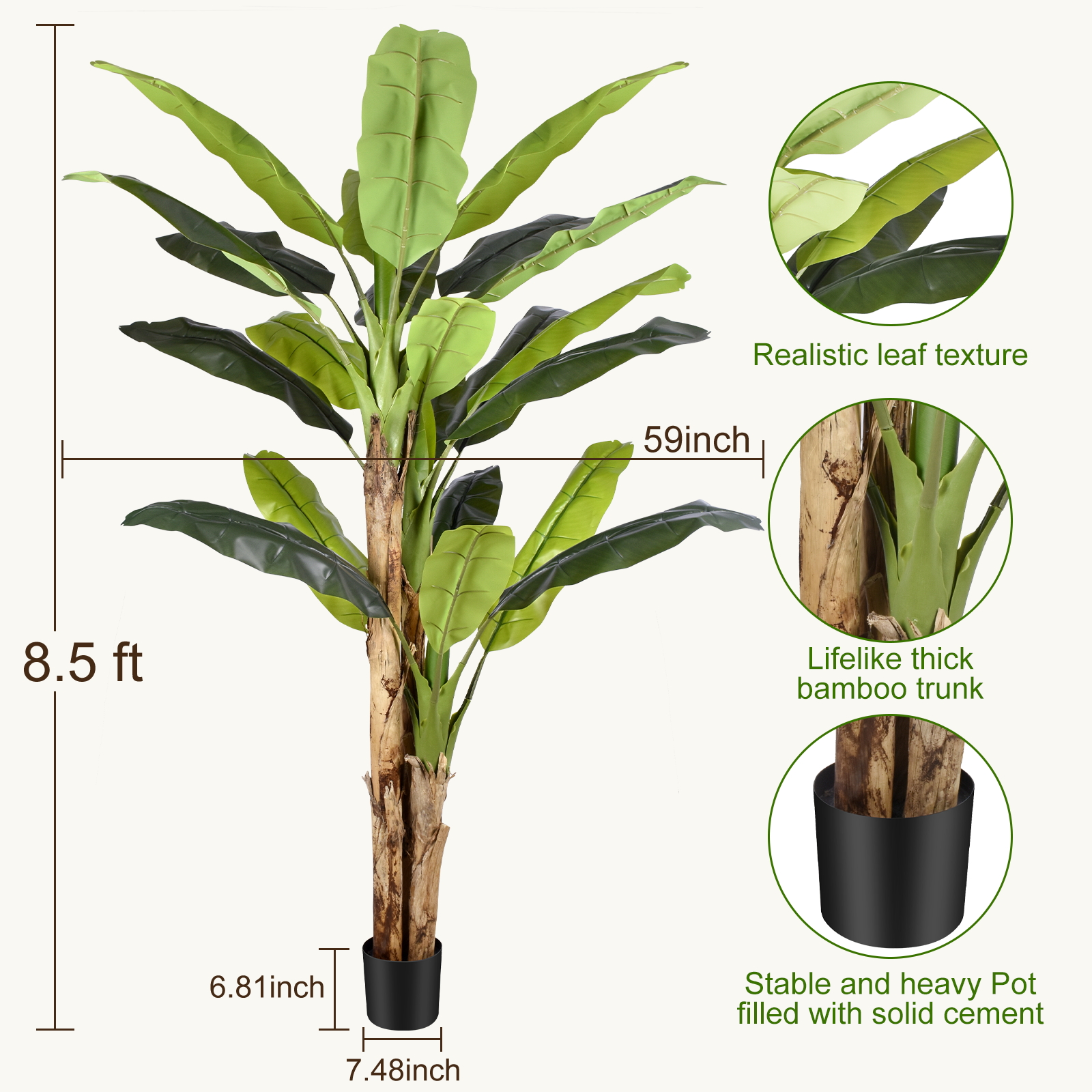 Keeplush 8.5ft Extra Tall Artificial Banana Tree