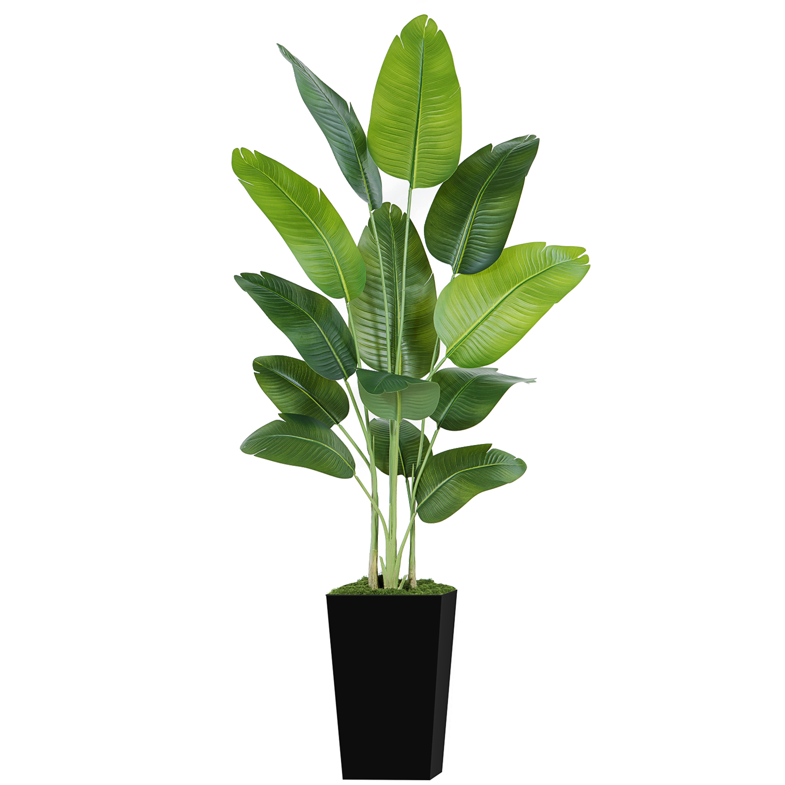 Keeplush Artificial  Faux Banana Leaf Tree with Tall Planter (5ft,6ft,7ft optional) 