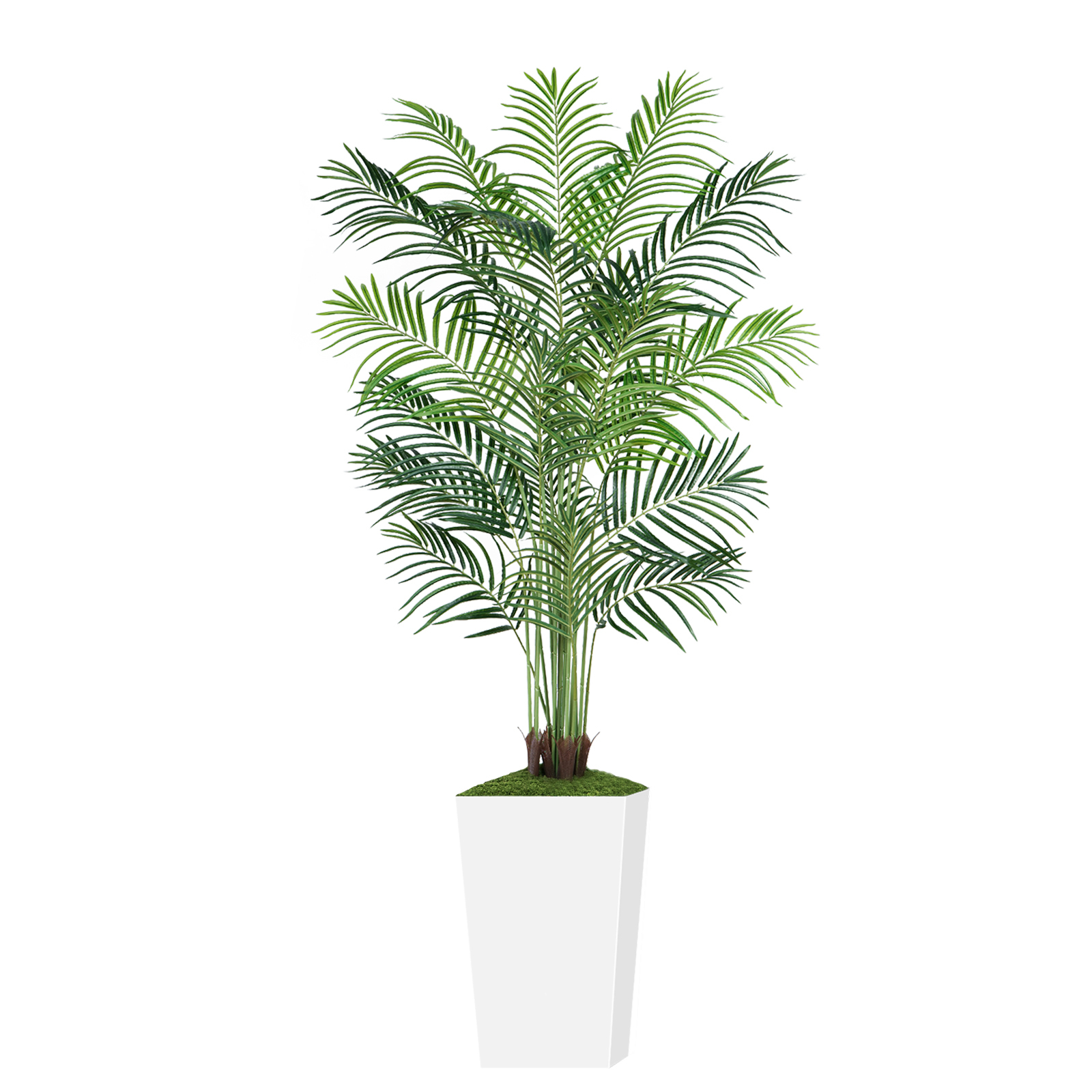 Keeplush Artificial Palm Tree with Planter – Tall Fake Tropical Areca Palm Tree (5ft,6ft,7ft optional White & Black) 