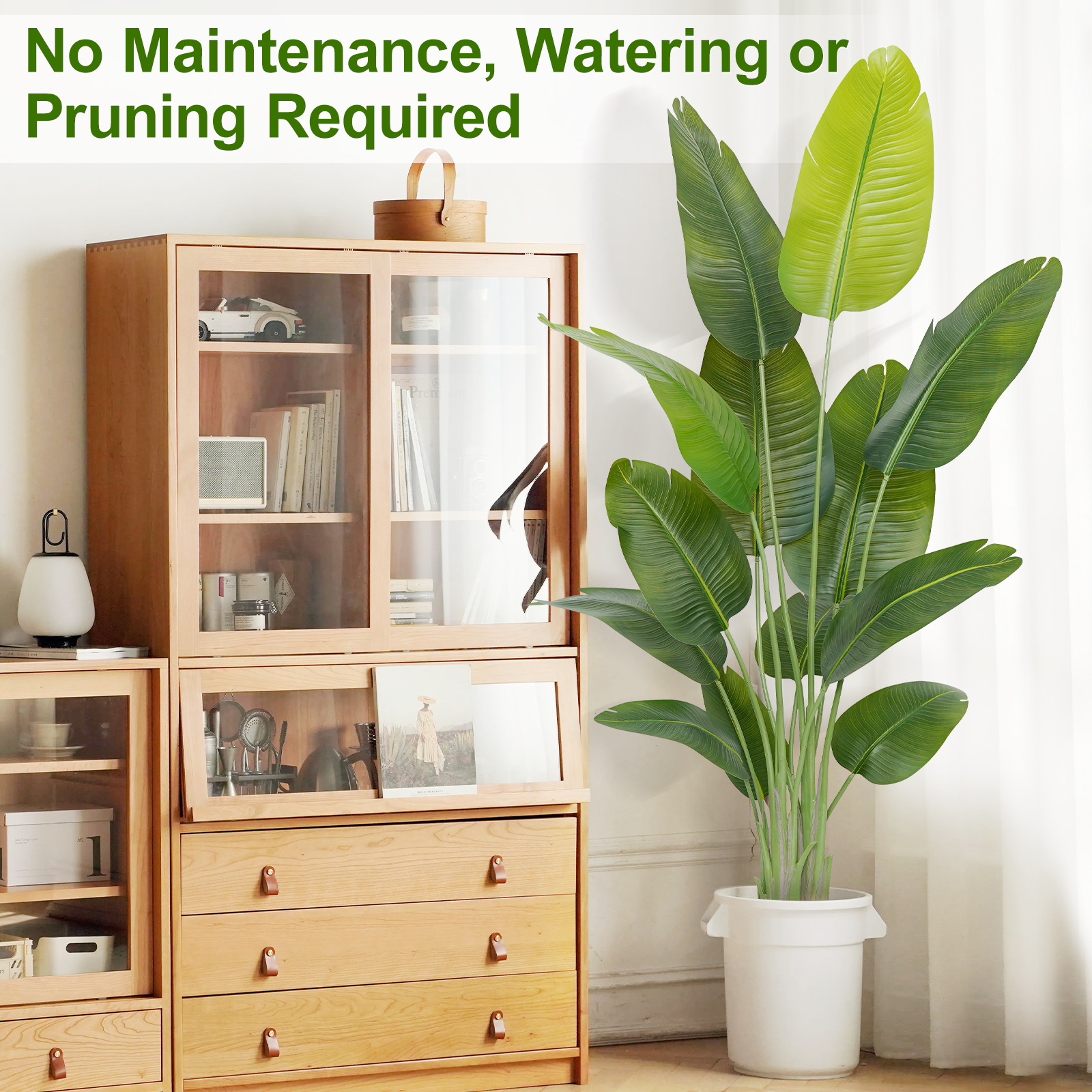 Keeplush Lifelike Bird of Paradise Artificial Plant,6ft Faux Banana Leaf Tree