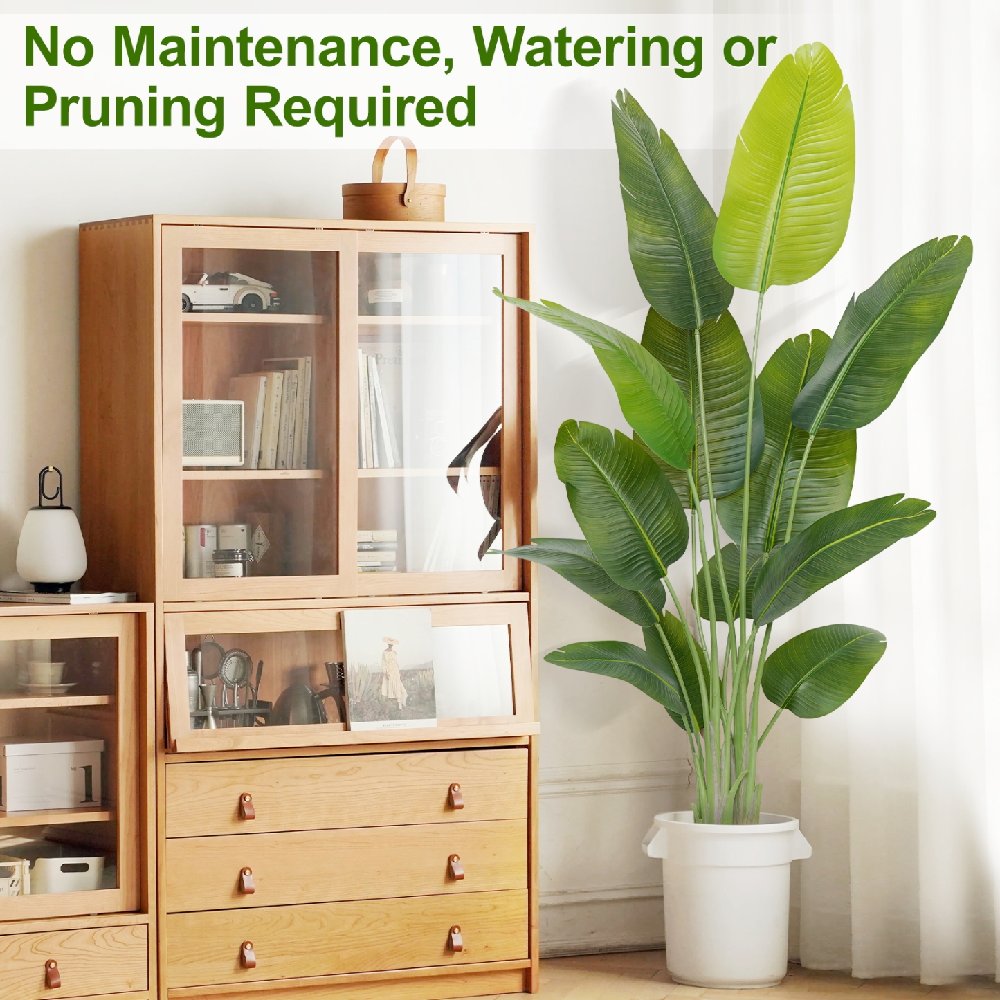 Keeplush Lifelike Bird of Paradise Artificial Plant,6ft Faux Banana Leaf Tree