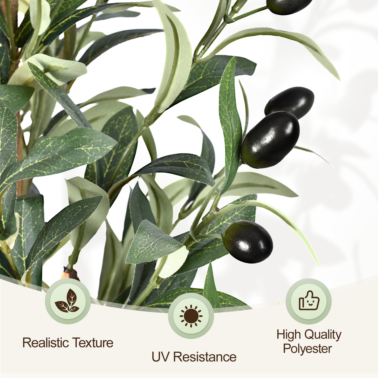 7ft Artificial Olive Tree, Fake Olive Tree with 1008 Lifelike Olive Leaves and 72 Fruits