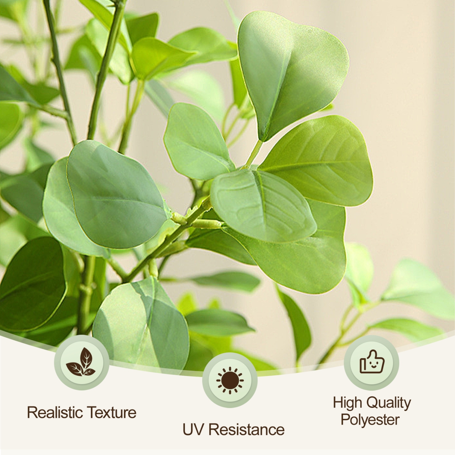 6ft Tall Artificial Ficus Tree(Umbellata), Large Fake Ficus Tree with Lifelike Leaves