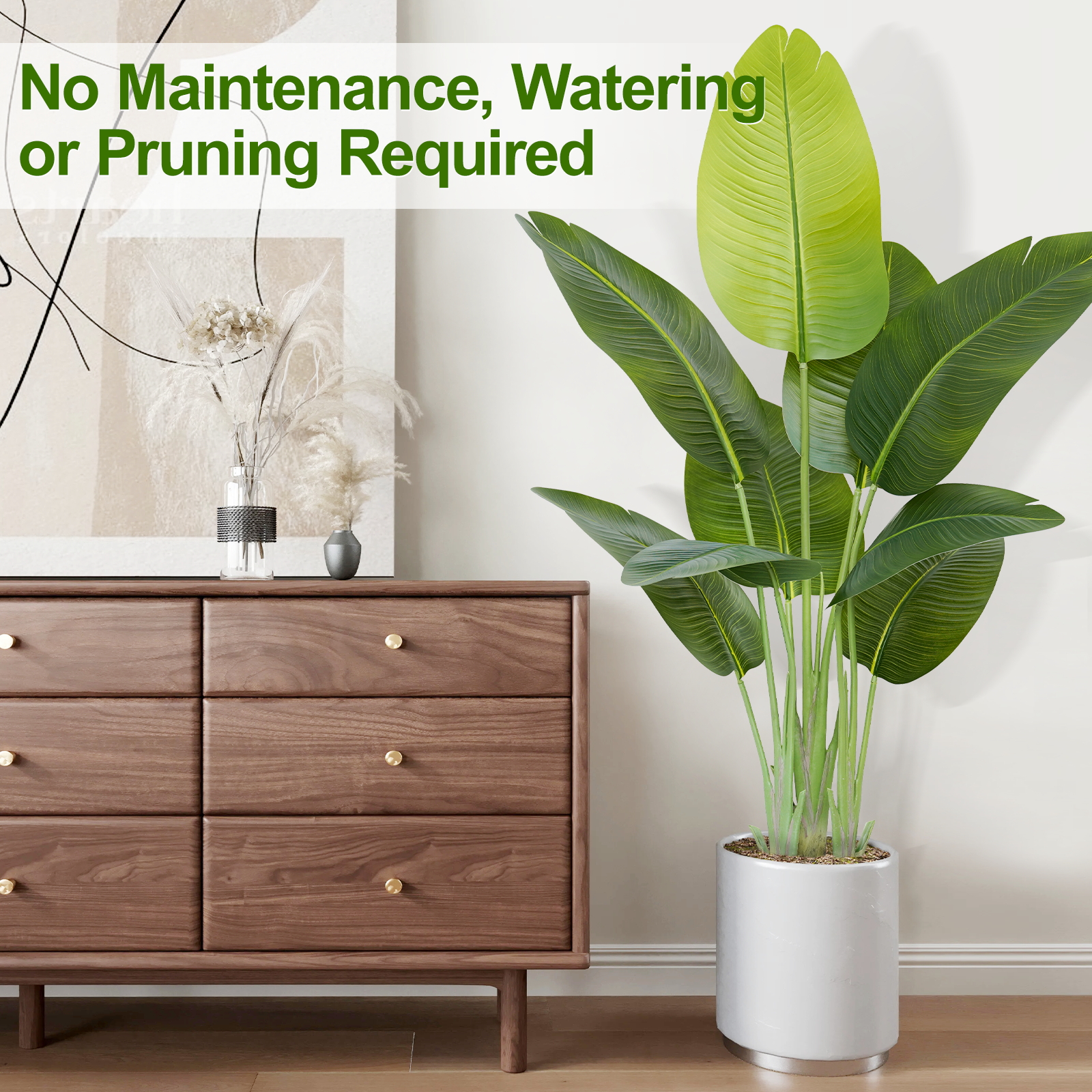 Keeplush Lifelike Bird of Paradise Artificial Plant,6ft Faux Banana Leaf Tree