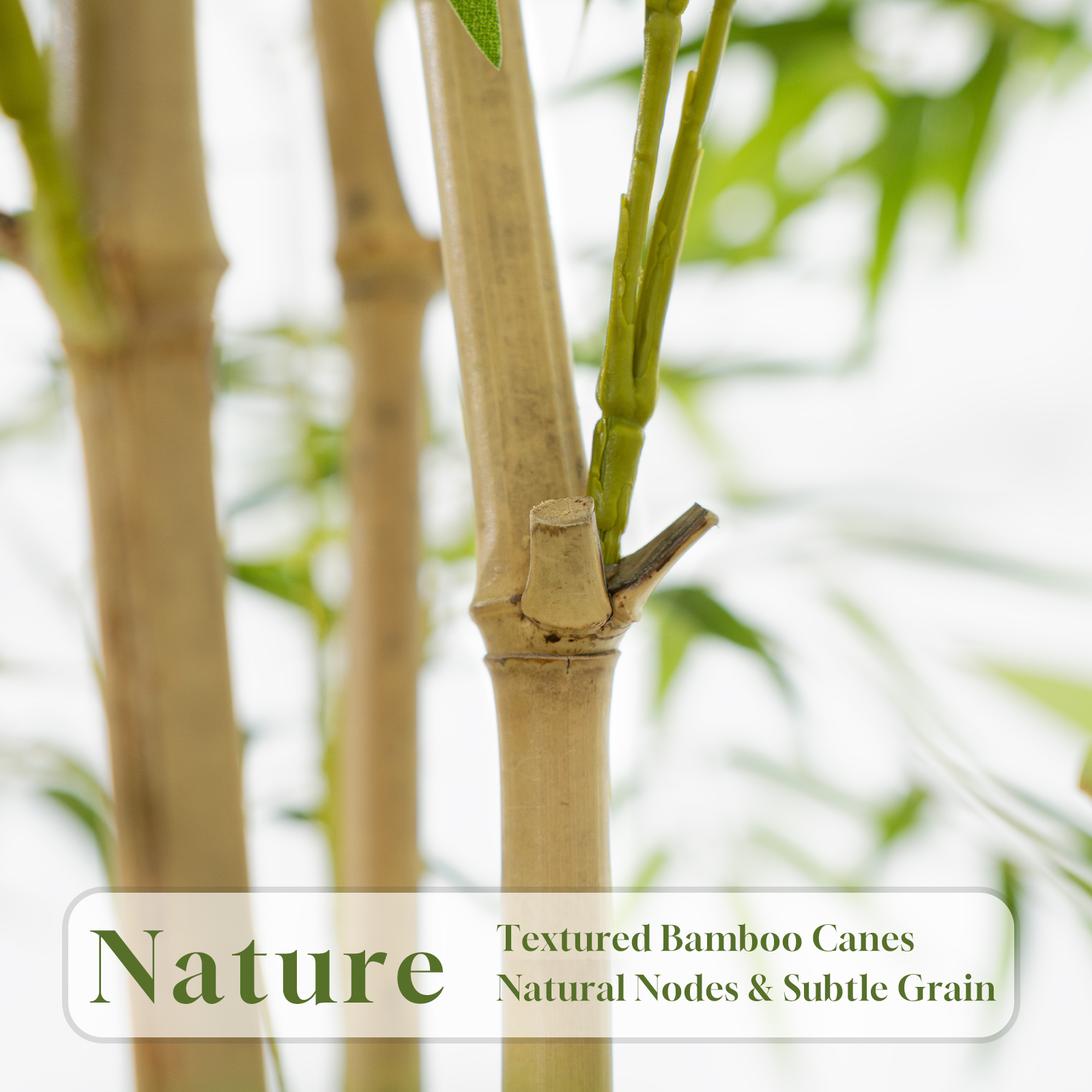 Artificial Bamboo Tree, Fake Bamboo Plant 7FT Tall with 6 Natural Real Bamboo Trunks, Artificial Tree Indoor Decor Faux Silk Tree for Home Office Living Room Modern Decor