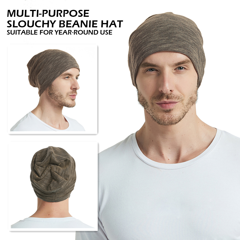 EINSKEY Slouchy Beanie Knit Hat 4-Pack Summer Beanie Skull Cap Black,Grey,Blue,Brown