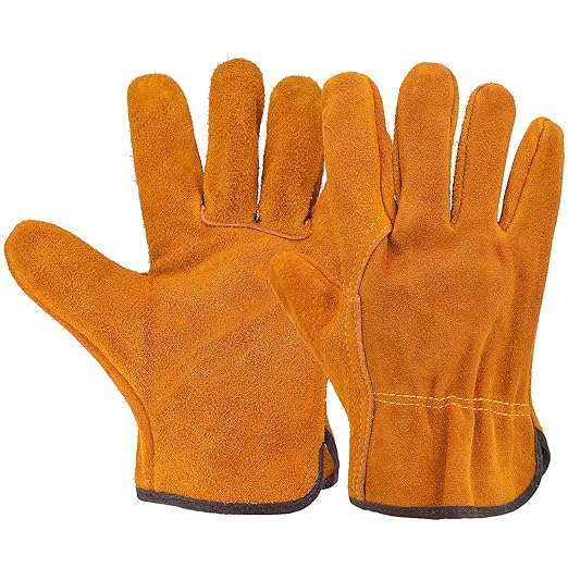 1 Pack Leather Gardening Gloves B