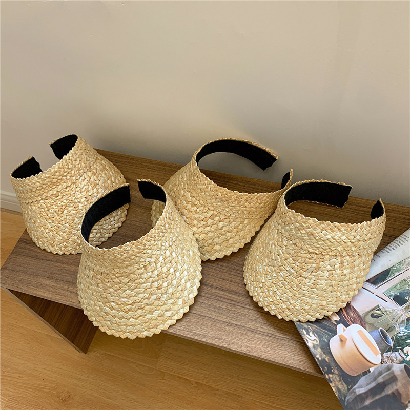 Women's Straw Sun Hat & Visor - Handmade Wide Brim UPF 50+ Sun Protection, Packable Foldable Beach Hat for Summer, Lightweight Breathable Travel Hat for Gardening, VacationWomen's Straw Sun Hat & Visor - Handmade Wide Brim UPF 50+ Sun Protection, Packable